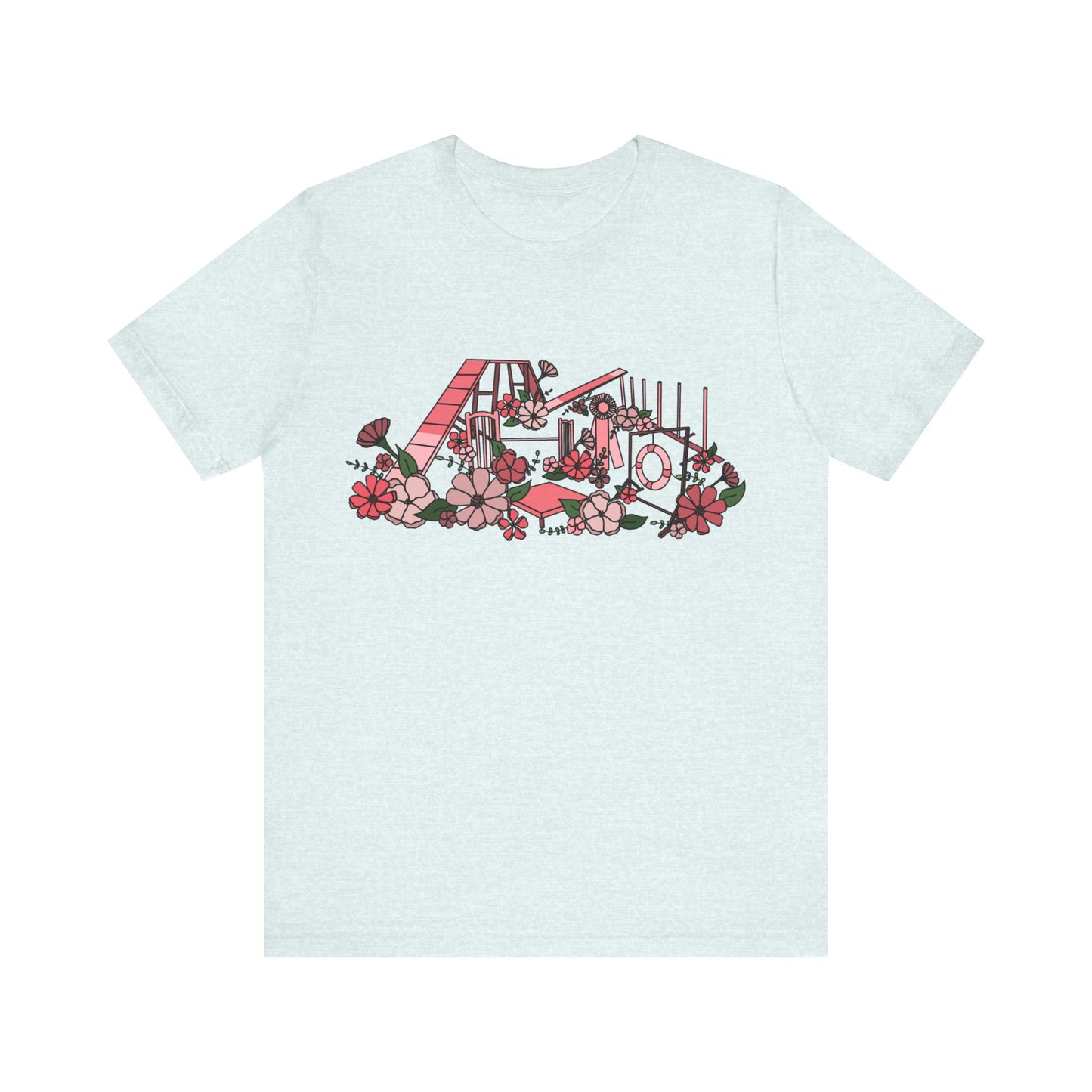 Dog Agility Floral Equipment Print Bella + Canvas Short Sleeve Tee