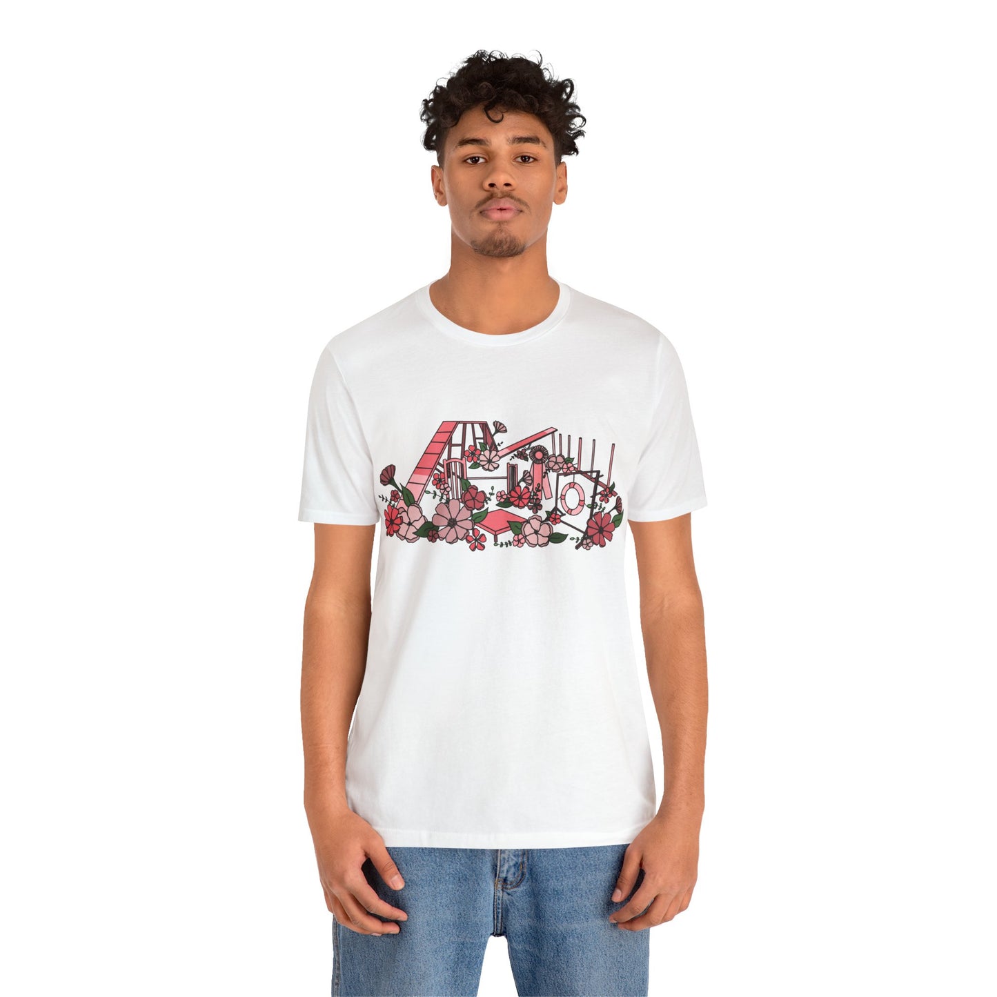 Dog Agility Floral Equipment Print Bella + Canvas Short Sleeve Tee