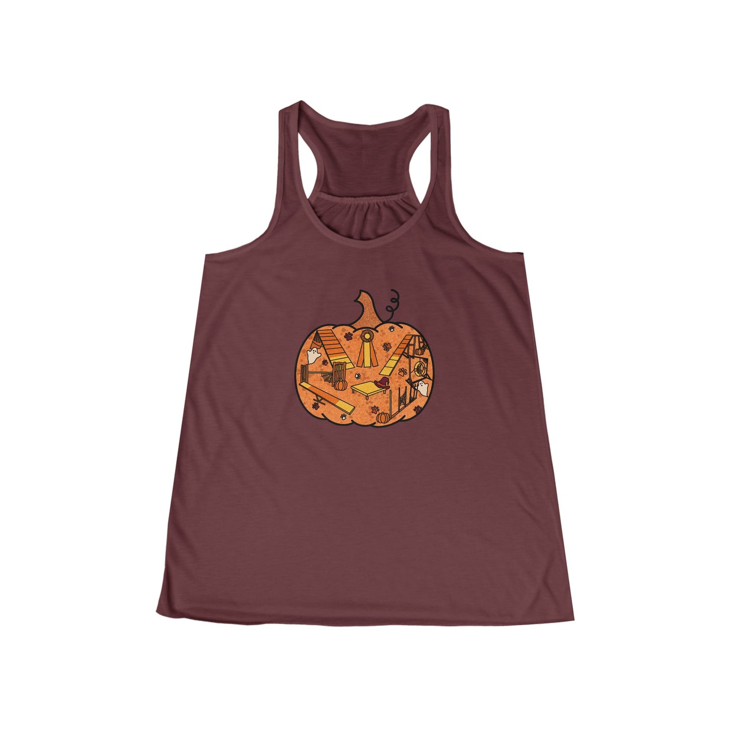 Agility Candy Corn Pumpkin Women's Flowy Racerback Tank