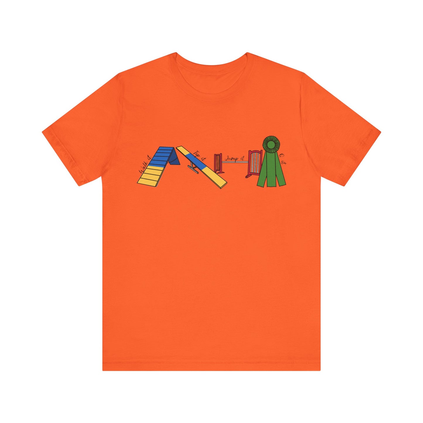 Dog Agility Day - Walk it, Tip it, Jump it, Q it - Print Bella + Canvas Short Sleeve Tee