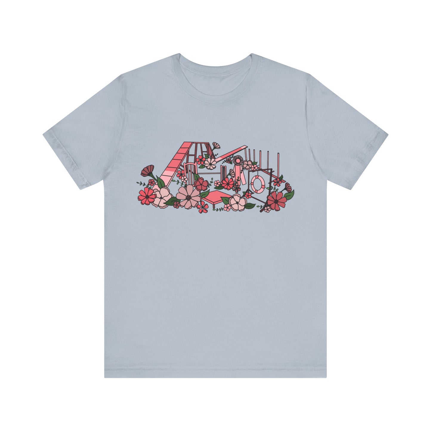 Dog Agility Floral Equipment Print Bella + Canvas Short Sleeve Tee