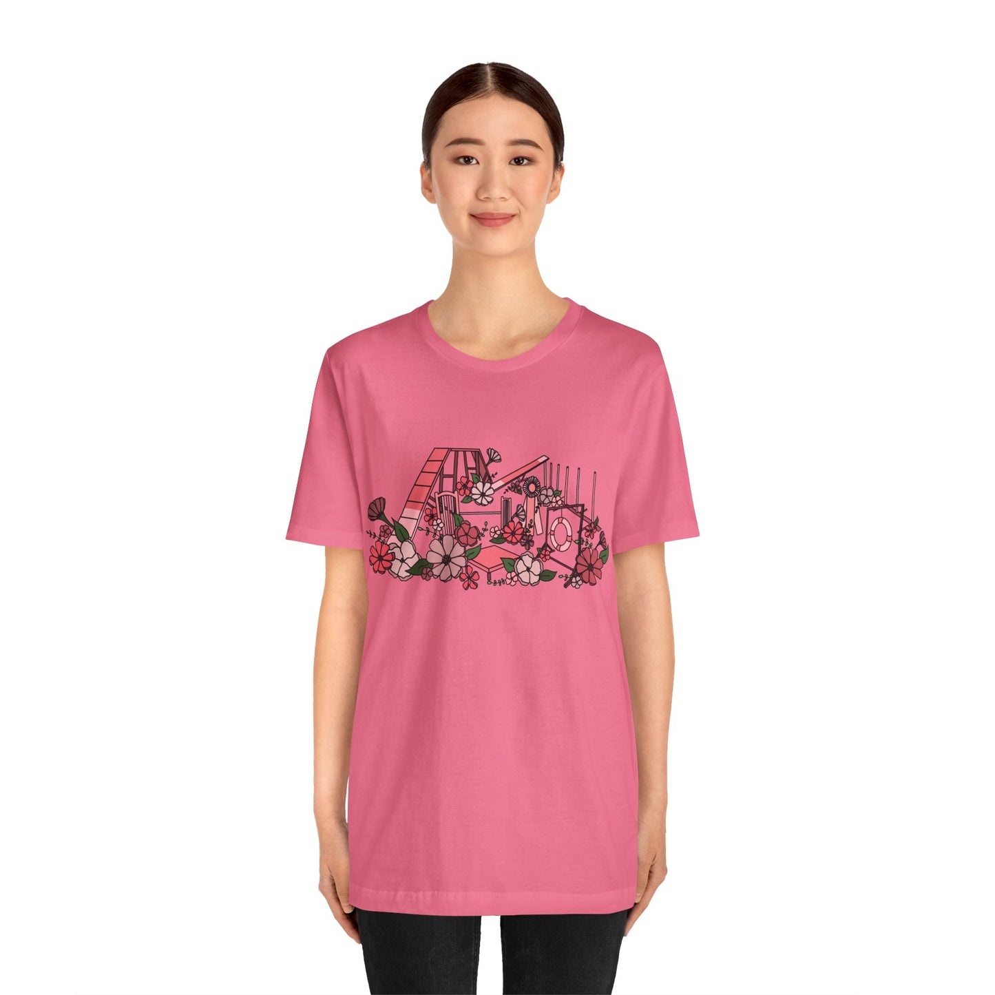 Dog Agility Floral Equipment Print Bella + Canvas Short Sleeve Tee
