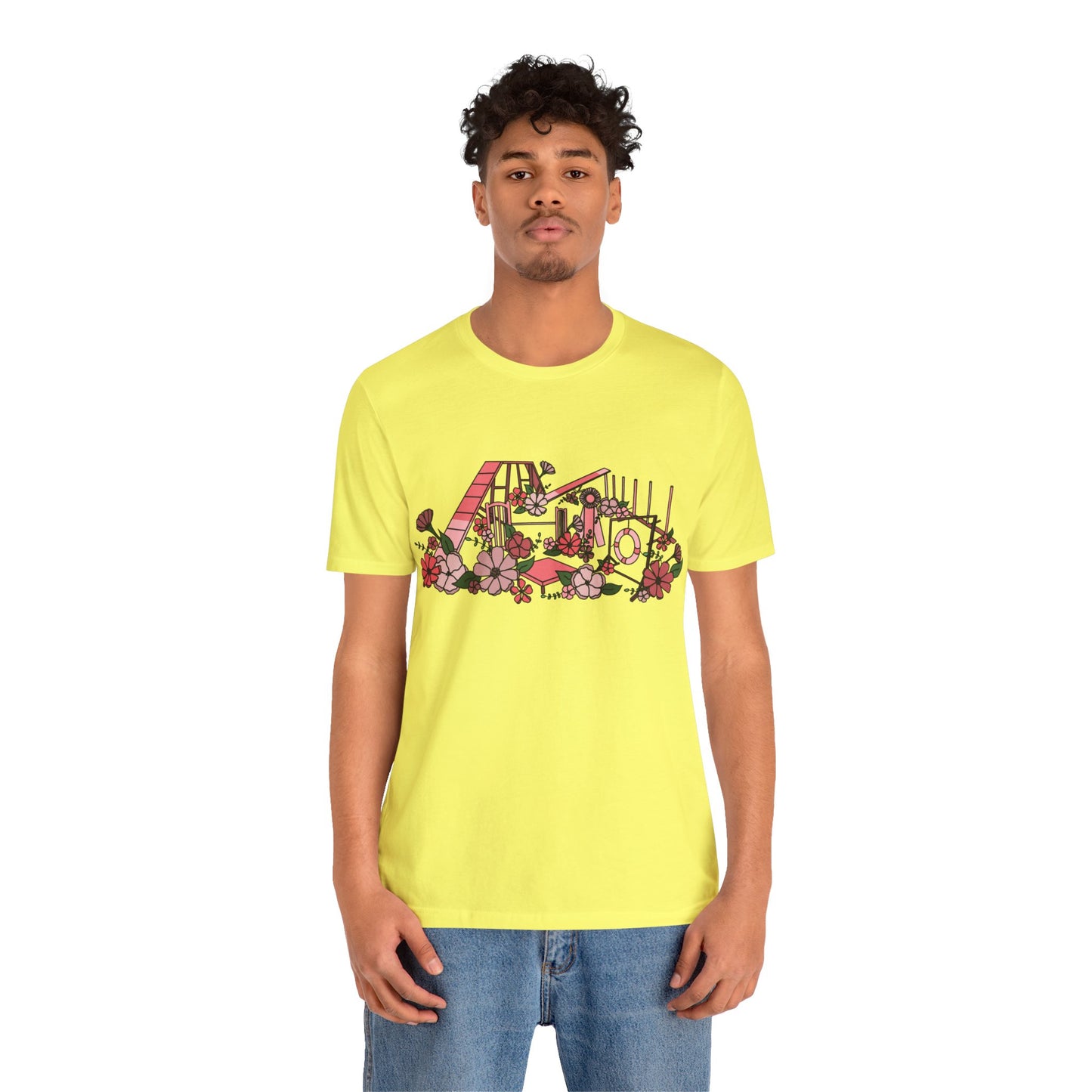 Dog Agility Floral Equipment Print Bella + Canvas Short Sleeve Tee