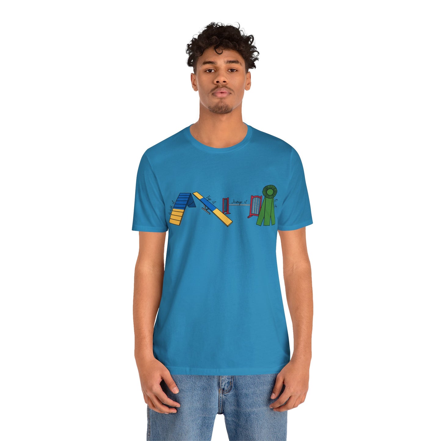 Dog Agility Day - Walk it, Tip it, Jump it, Q it - Print Bella + Canvas Short Sleeve Tee