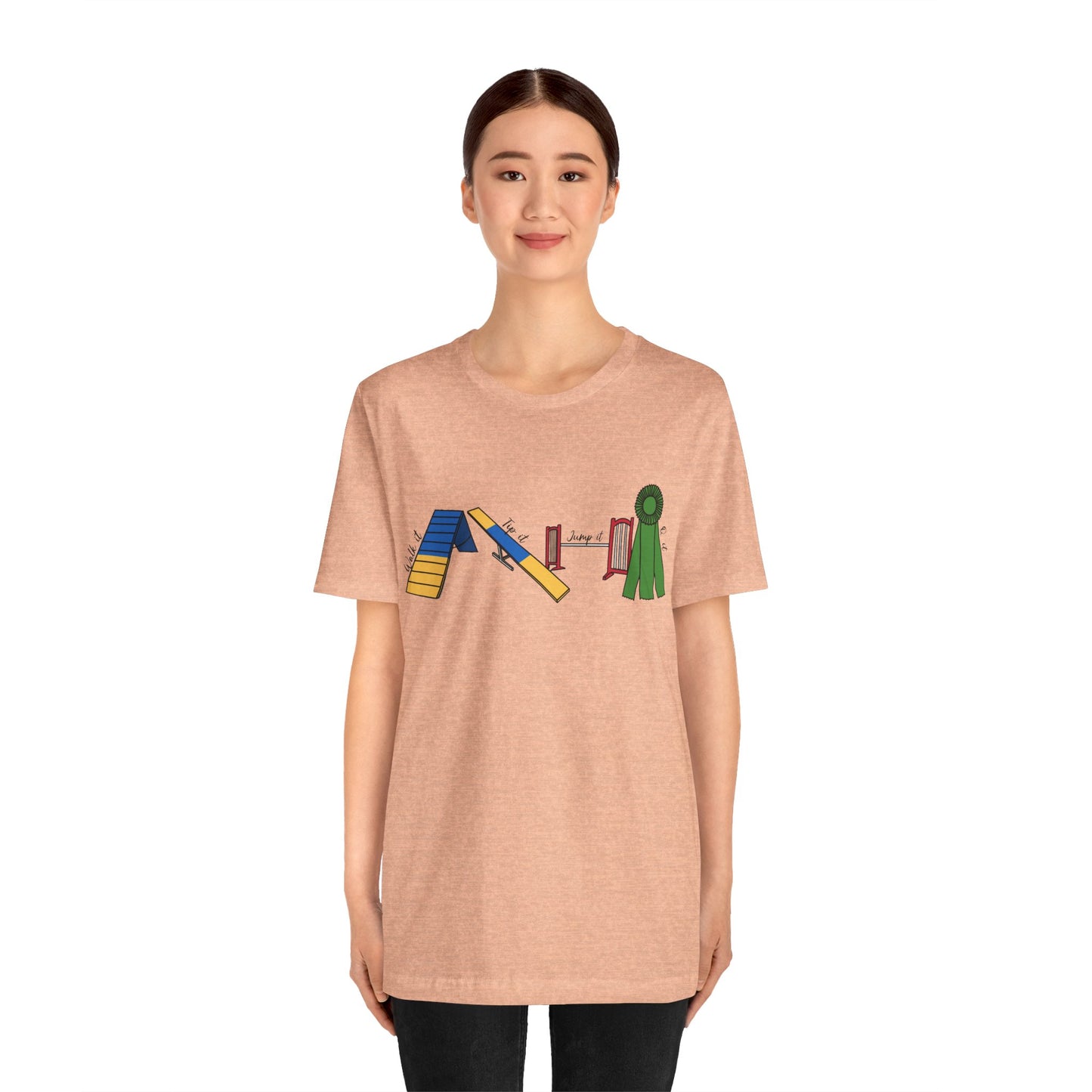 Dog Agility Day - Walk it, Tip it, Jump it, Q it - Print Bella + Canvas Short Sleeve Tee