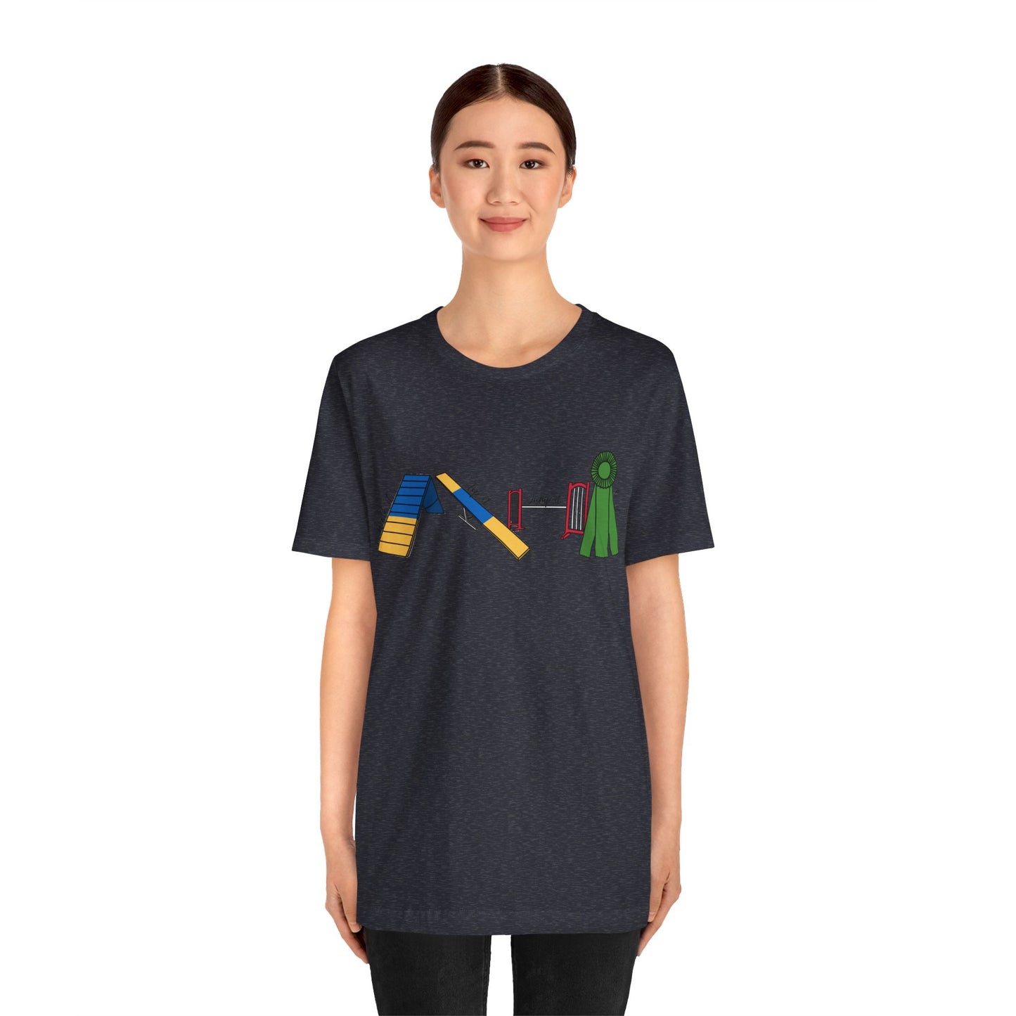 Dog Agility Day - Walk it, Tip it, Jump it, Q it - Print Bella + Canvas Short Sleeve Tee