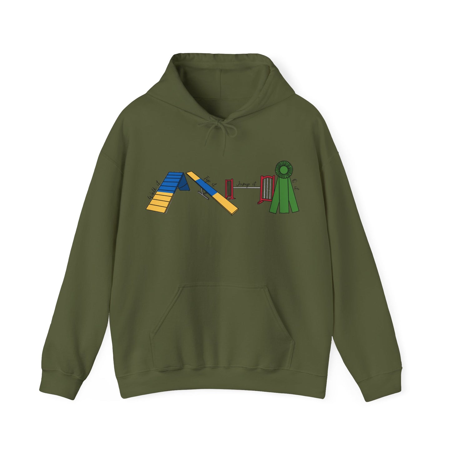 Agility Day - Walk it, Tip it, Jump it, Q it! - Unisex Heavy Blend Hooded Sweatshirt