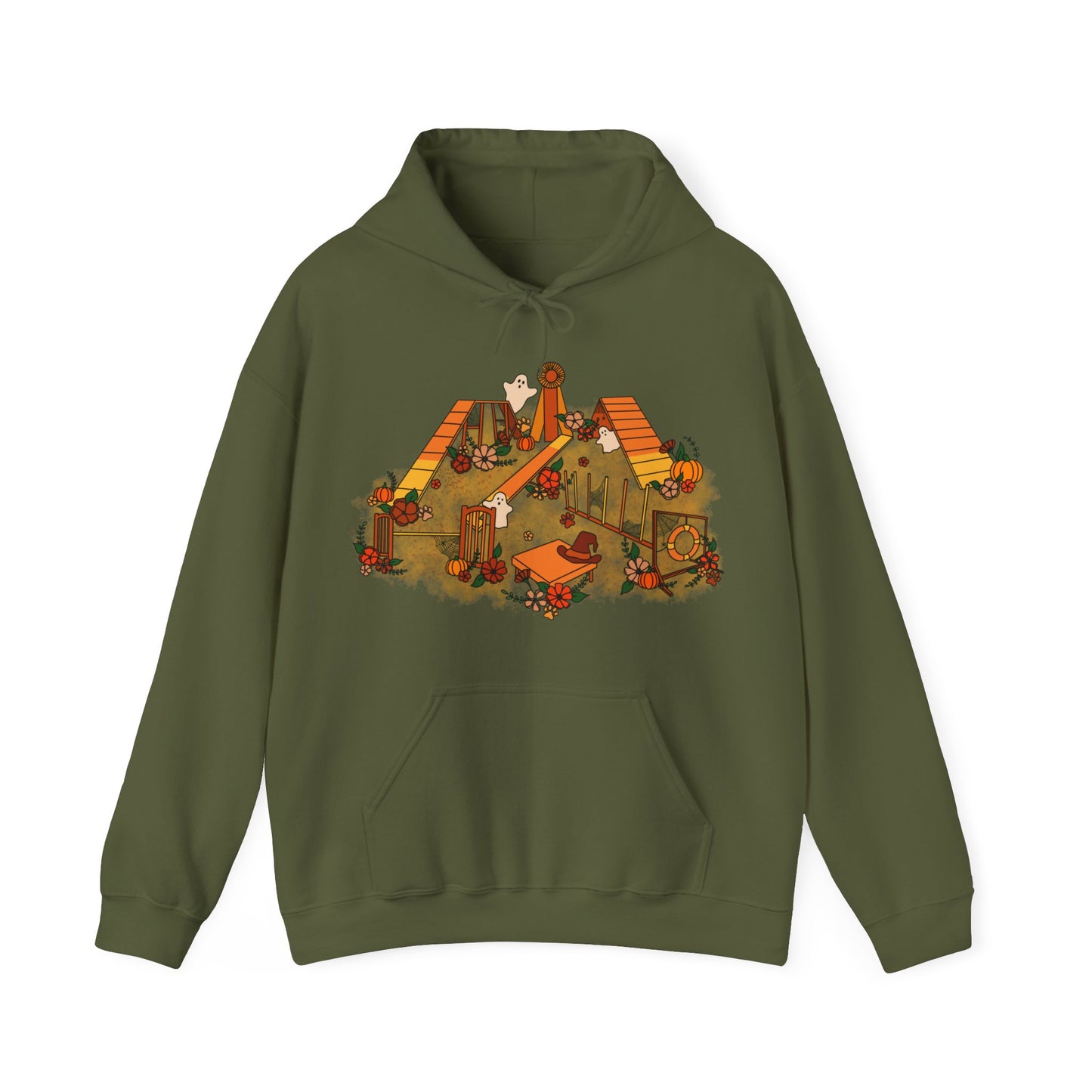 Candy Corn Halloween Agility Equipment Unisex Heavy Blend™ Hooded Sweatshirt