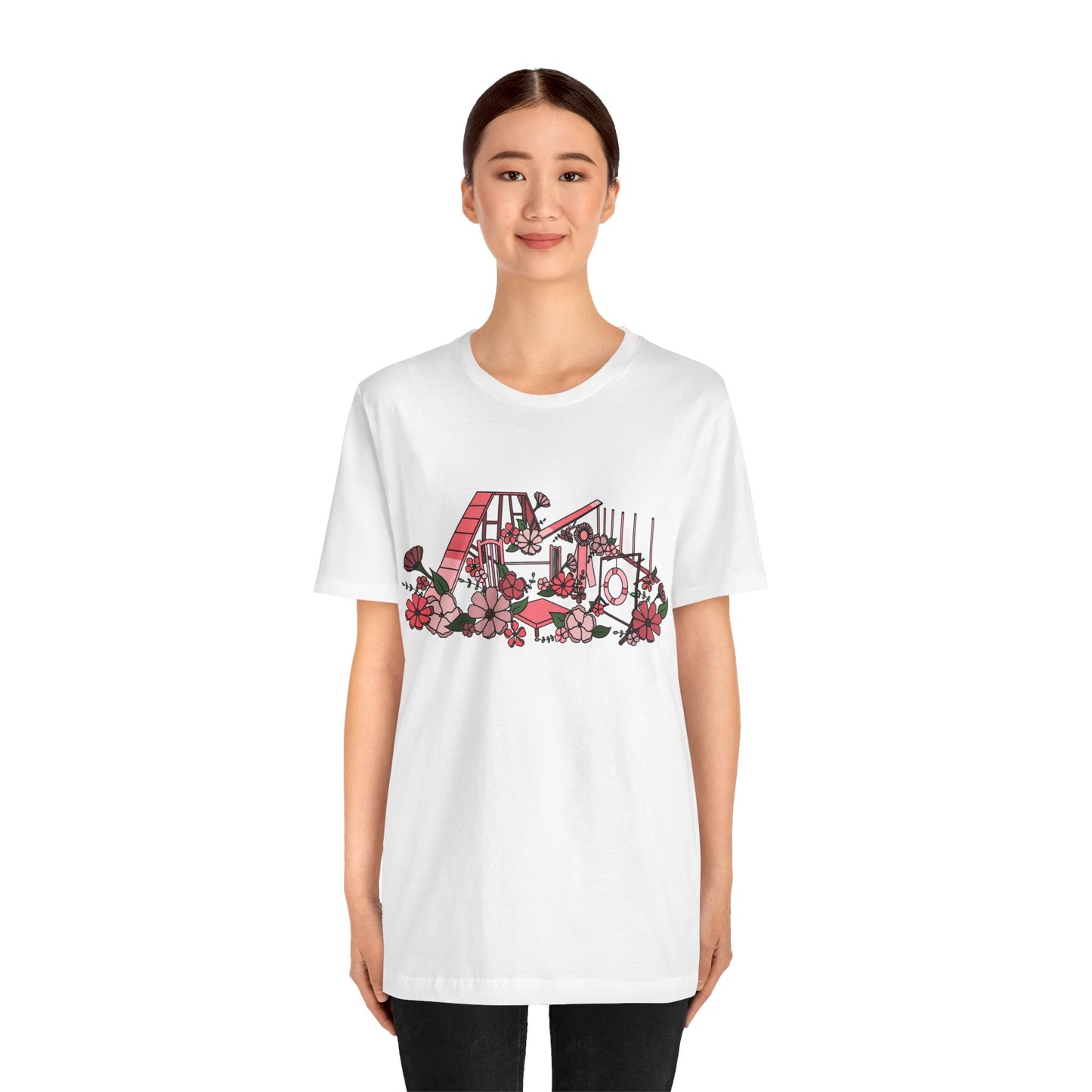 Dog Agility Floral Equipment Print Bella + Canvas Short Sleeve Tee