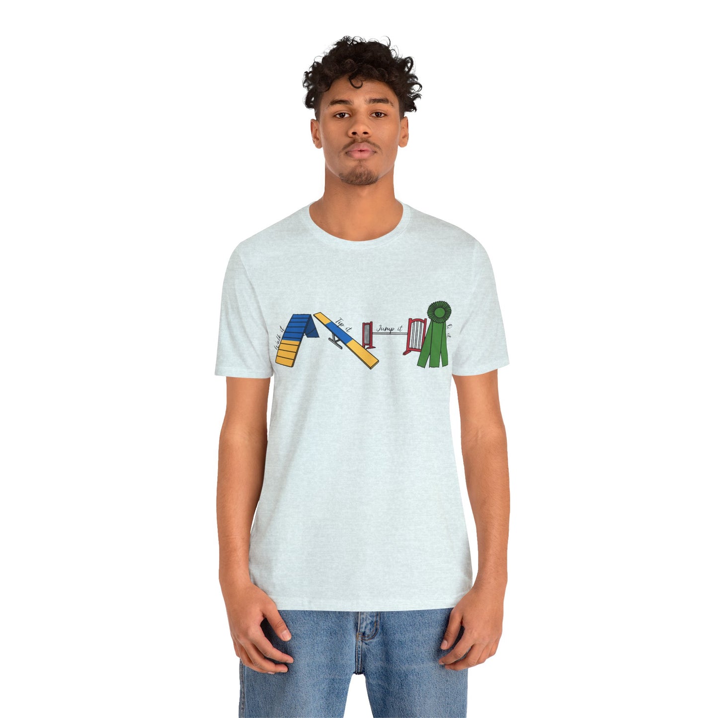 Dog Agility Day - Walk it, Tip it, Jump it, Q it - Print Bella + Canvas Short Sleeve Tee