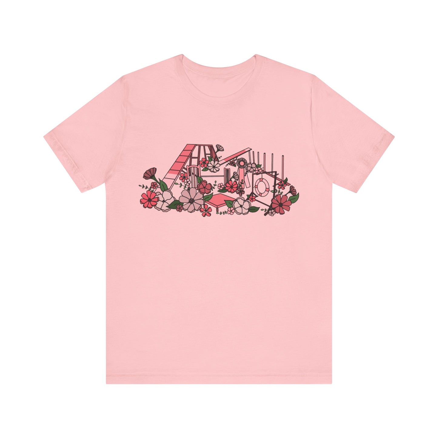 Dog Agility Floral Equipment Print Bella + Canvas Short Sleeve Tee