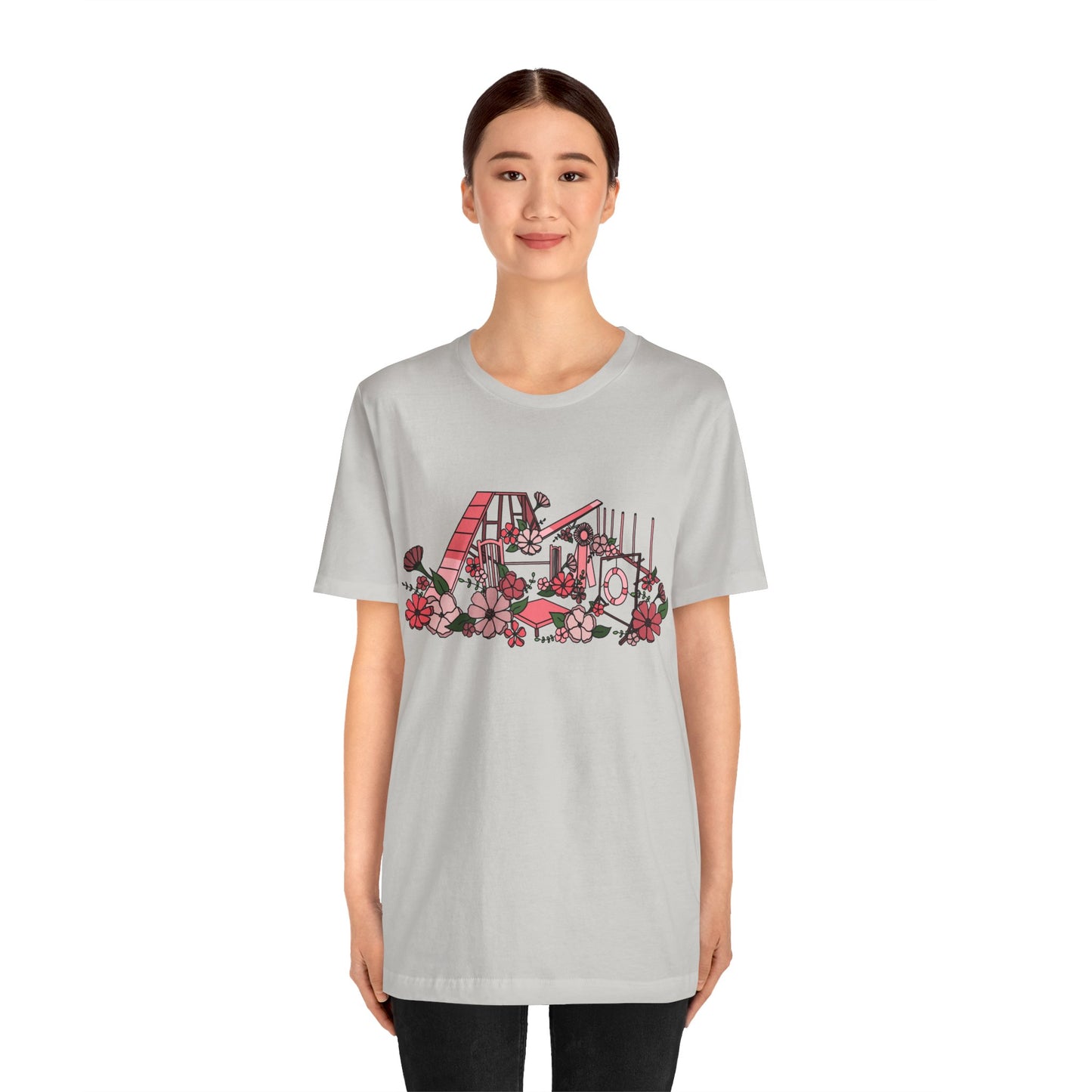 Dog Agility Floral Equipment Print Bella + Canvas Short Sleeve Tee