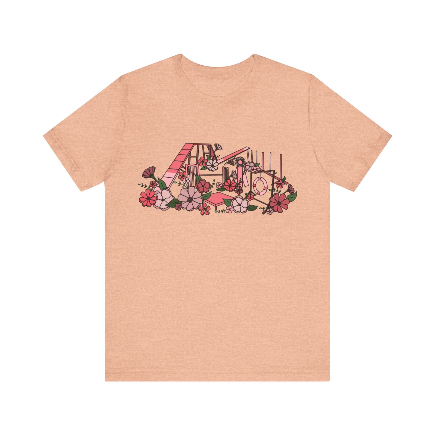 Dog Agility Floral Equipment Print Bella + Canvas Short Sleeve Tee