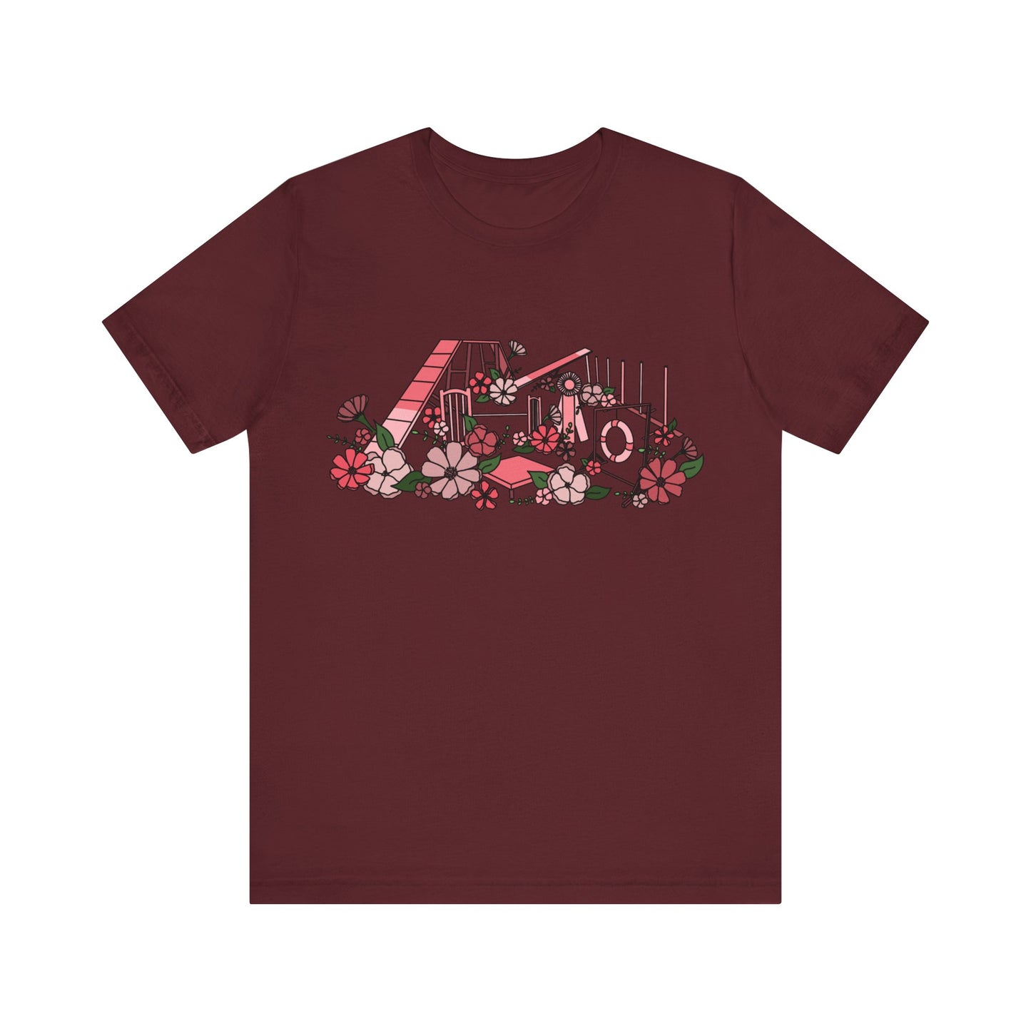 Dog Agility Floral Equipment Print Bella + Canvas Short Sleeve Tee