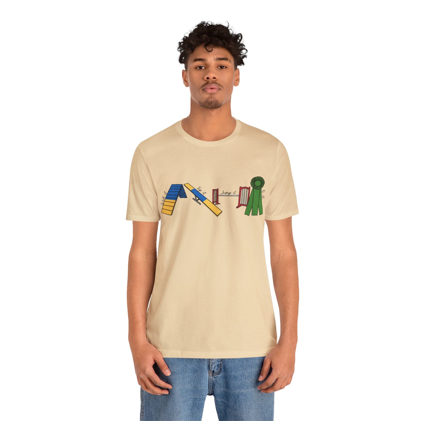 Dog Agility Day - Walk it, Tip it, Jump it, Q it - Print Bella + Canvas Short Sleeve Tee