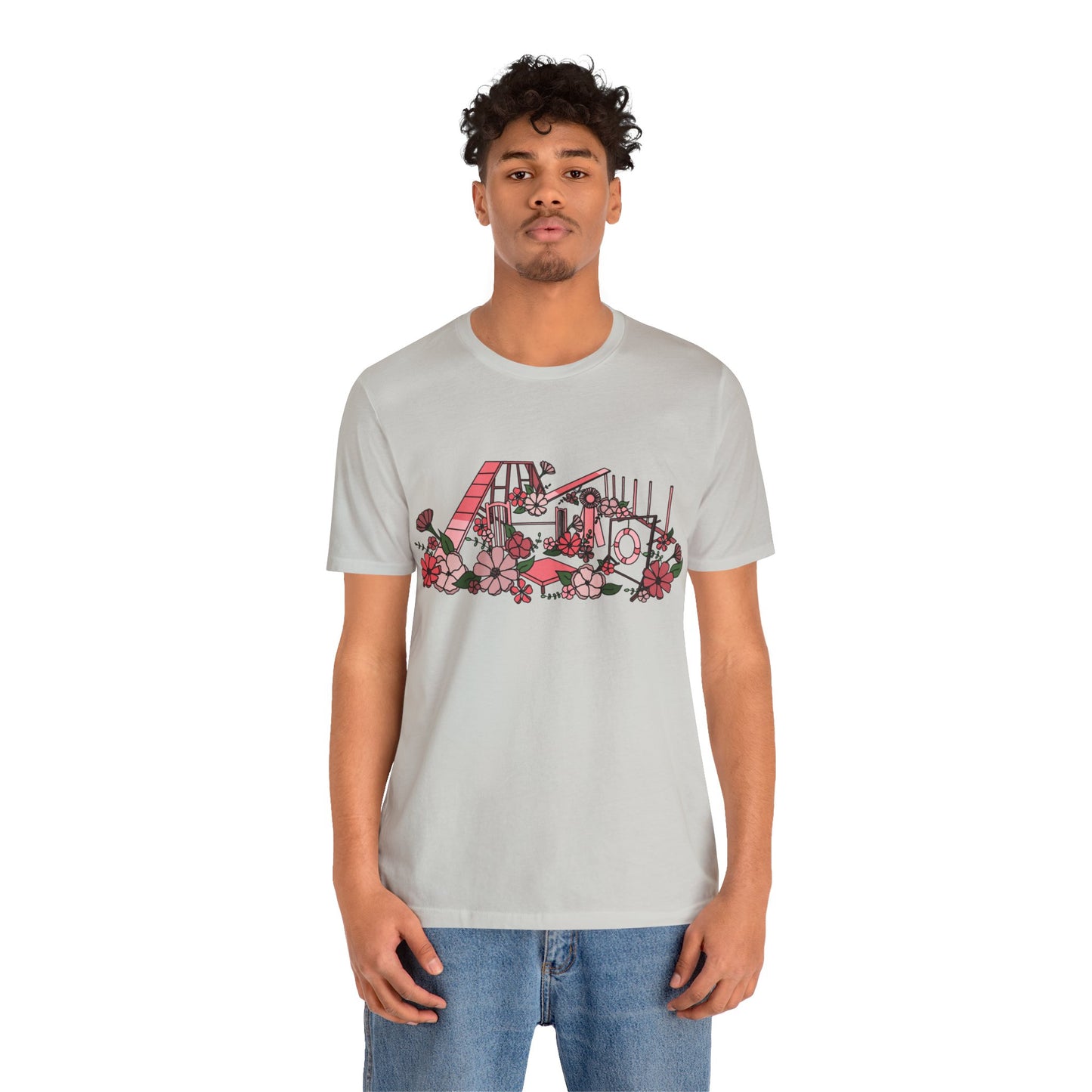 Dog Agility Floral Equipment Print Bella + Canvas Short Sleeve Tee