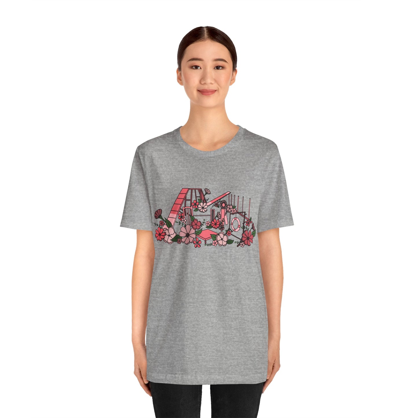 Dog Agility Floral Equipment Print Bella + Canvas Short Sleeve Tee
