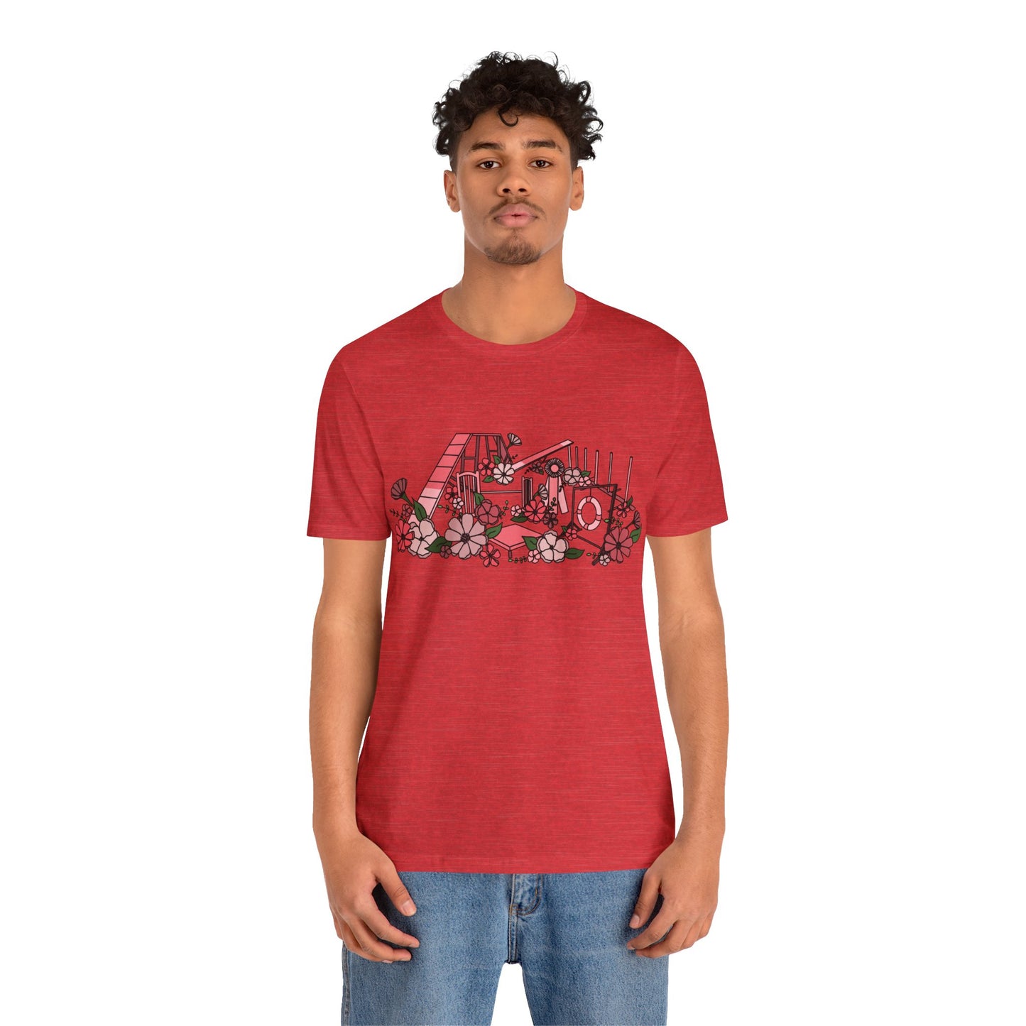 Dog Agility Floral Equipment Print Bella + Canvas Short Sleeve Tee