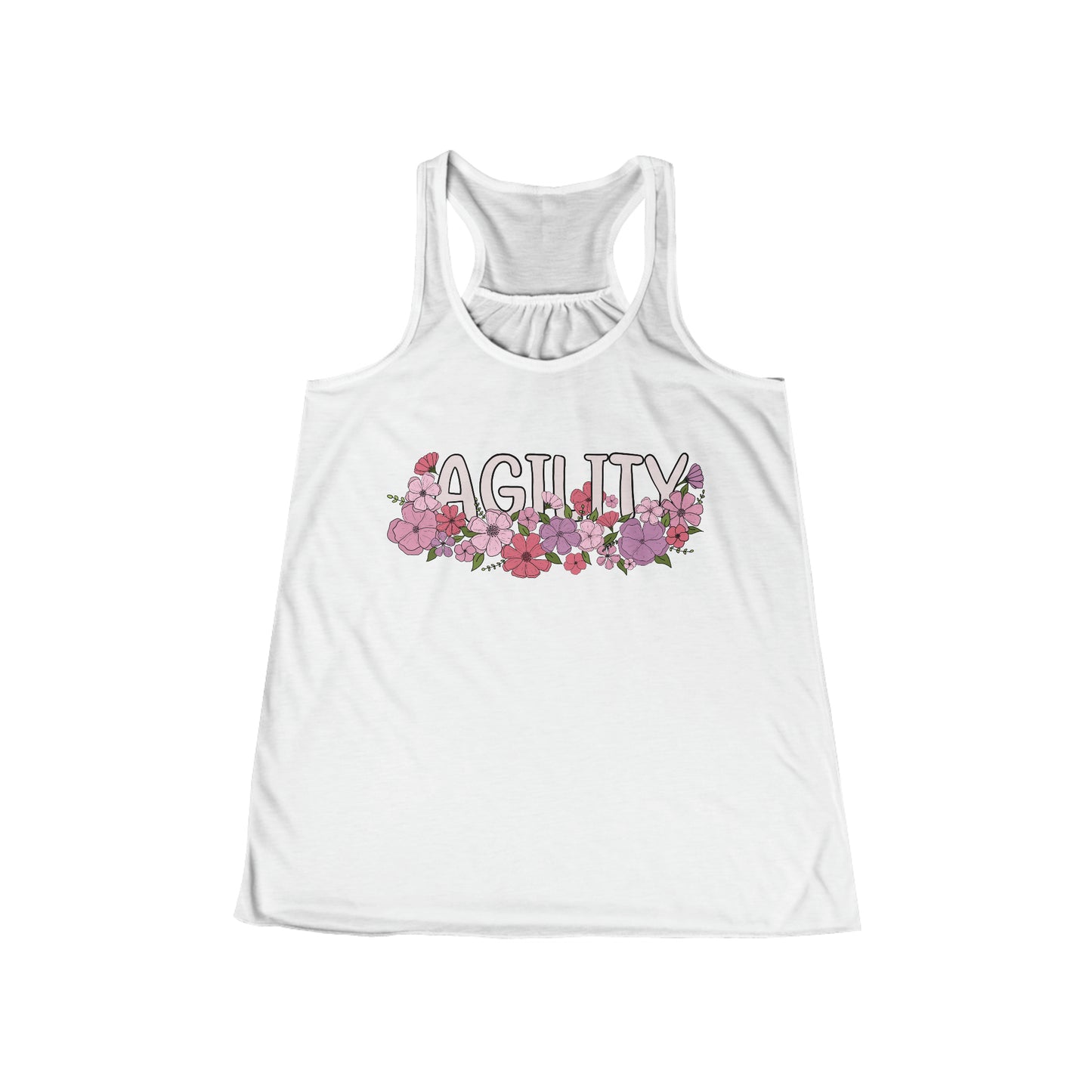 Dog Agility Floral Women's Flowy Racerback Tank