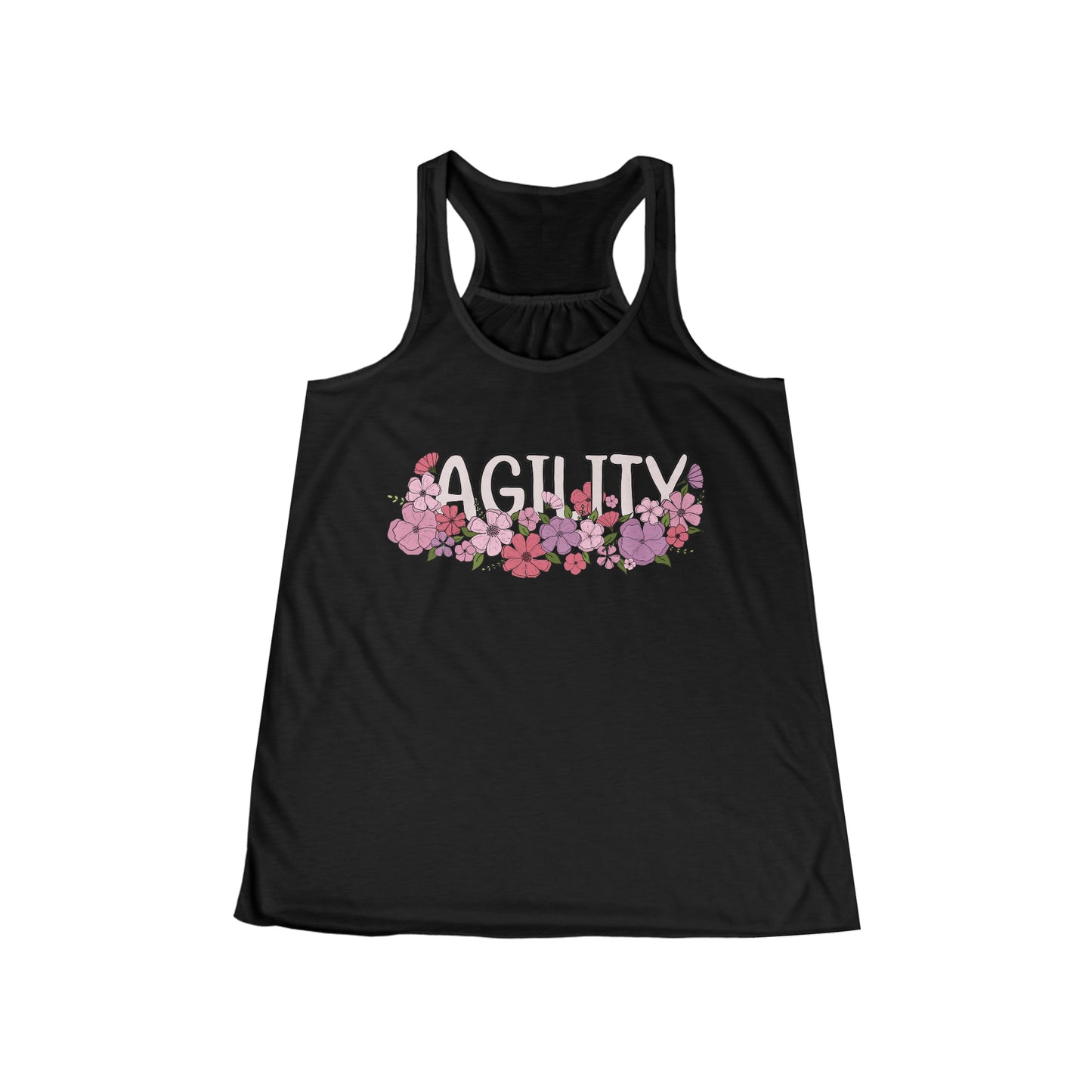 Dog Agility Floral Women's Flowy Racerback Tank