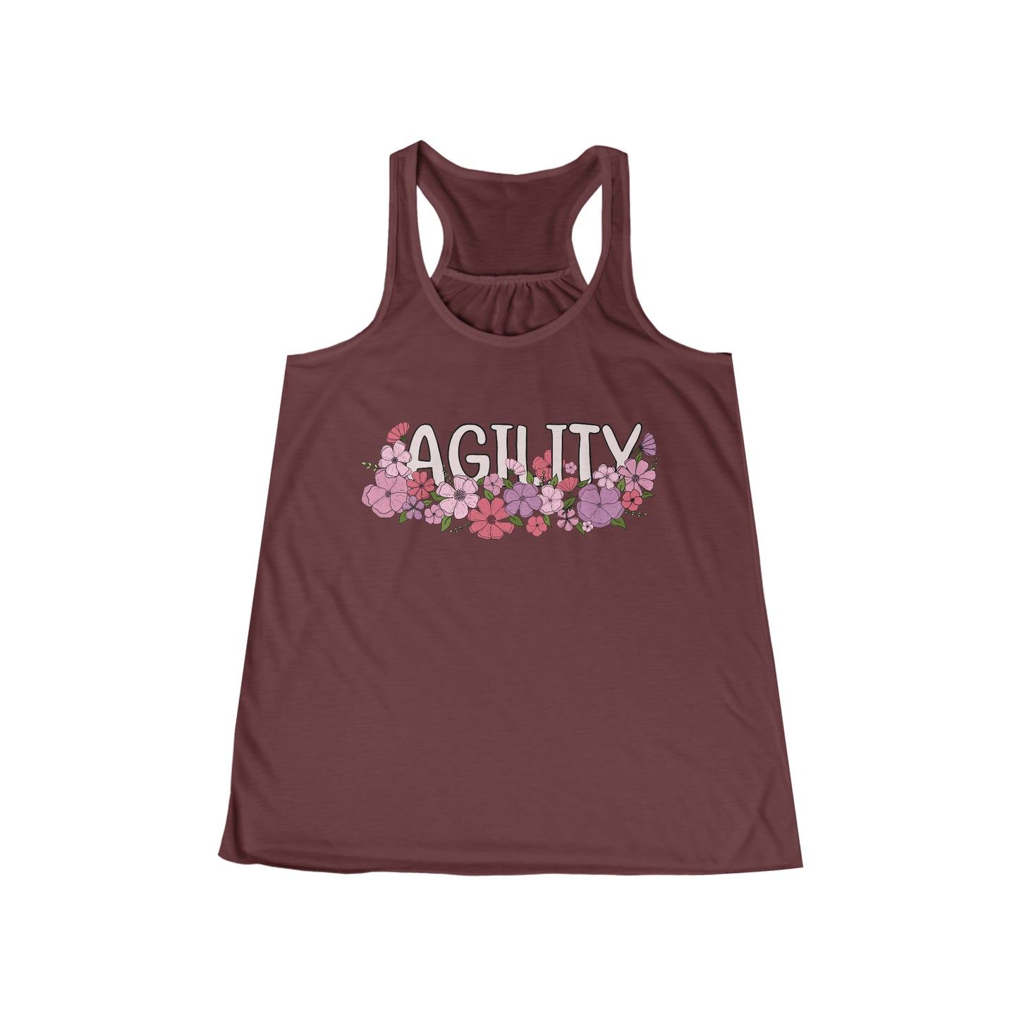 Dog Agility Floral Women's Flowy Racerback Tank