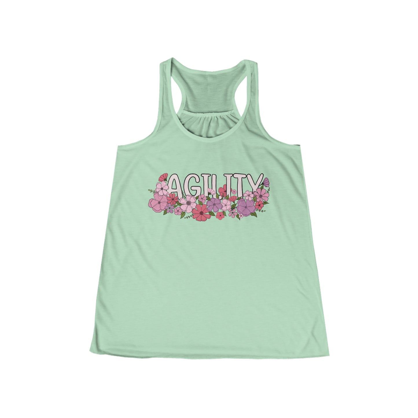 Dog Agility Floral Women's Flowy Racerback Tank
