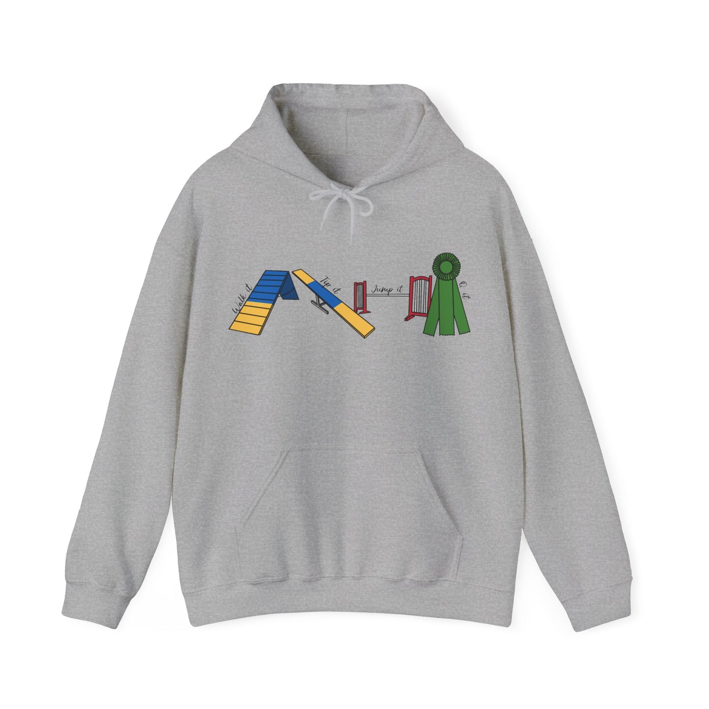Agility Day - Walk it, Tip it, Jump it, Q it! - Unisex Heavy Blend Hooded Sweatshirt