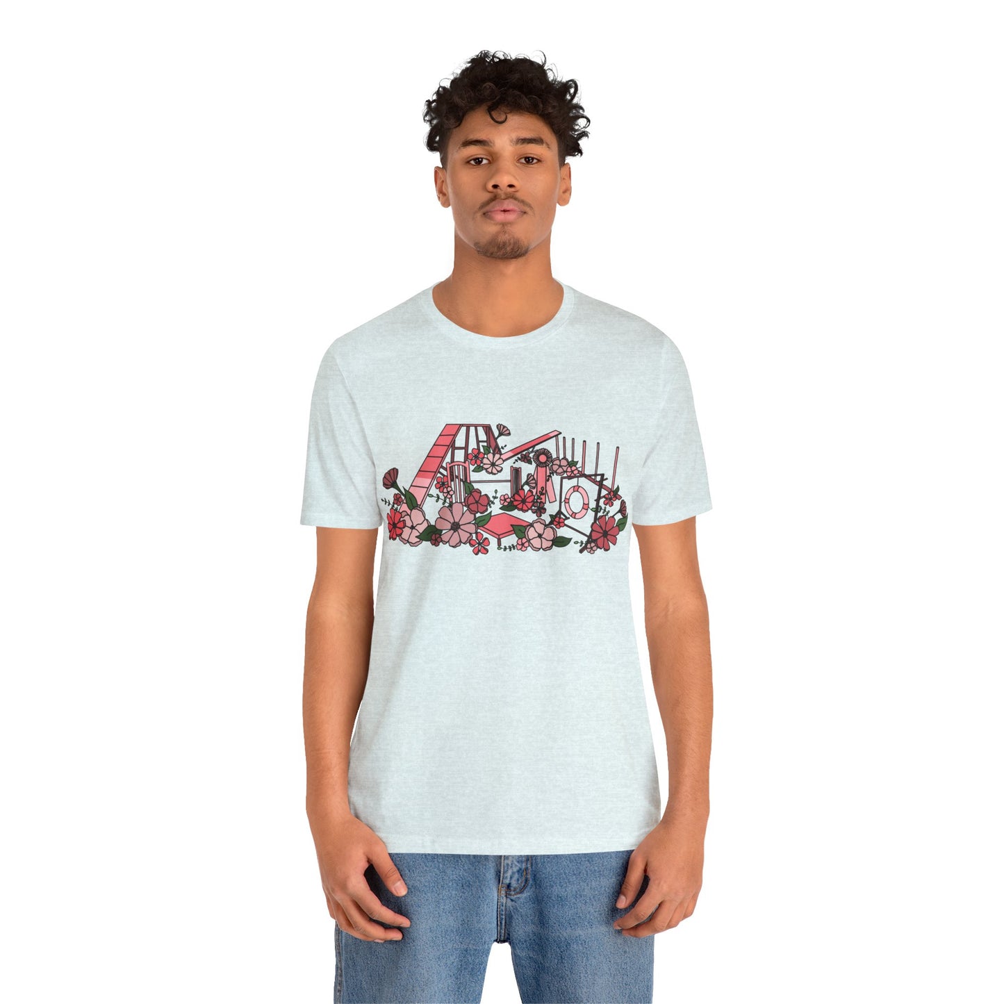 Dog Agility Floral Equipment Print Bella + Canvas Short Sleeve Tee
