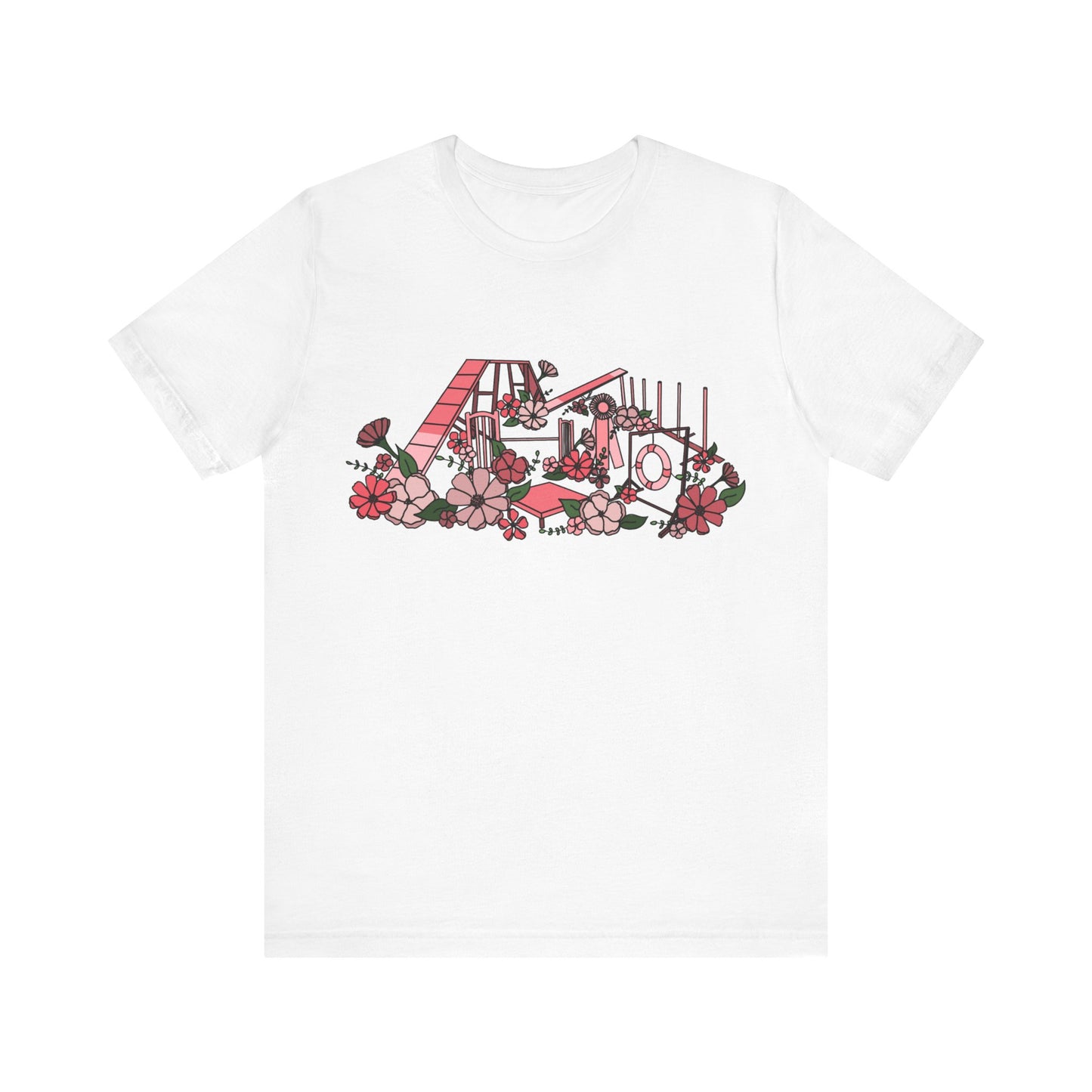 Dog Agility Floral Equipment Print Bella + Canvas Short Sleeve Tee