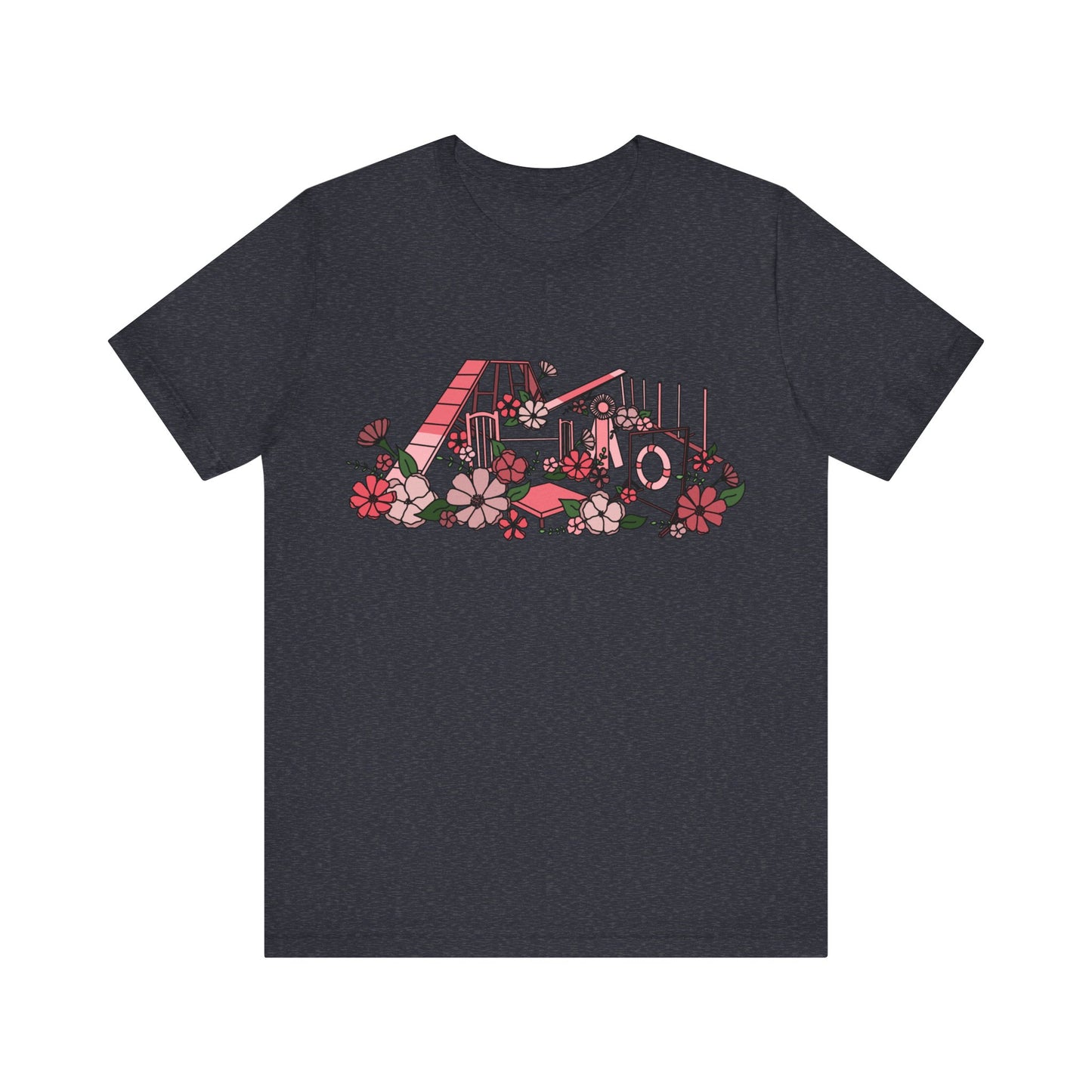 Dog Agility Floral Equipment Print Bella + Canvas Short Sleeve Tee