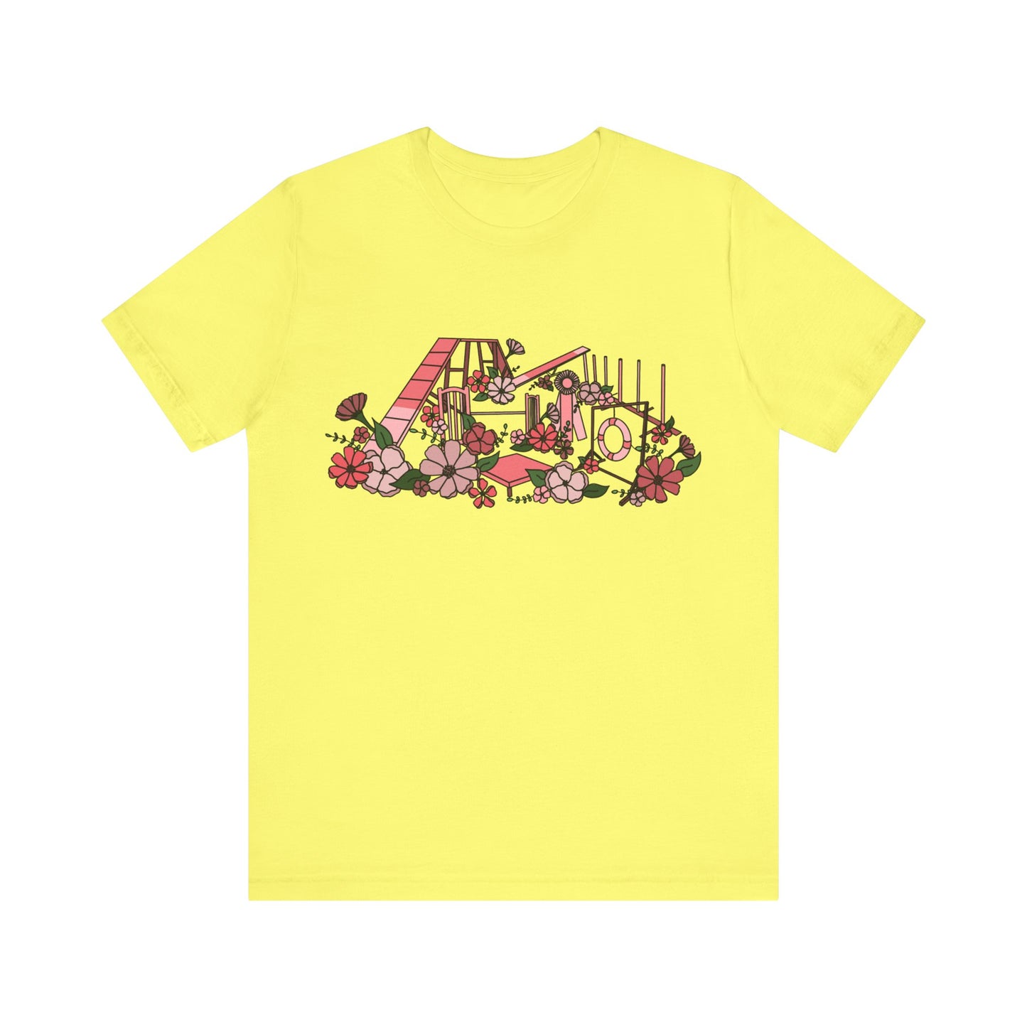 Dog Agility Floral Equipment Print Bella + Canvas Short Sleeve Tee
