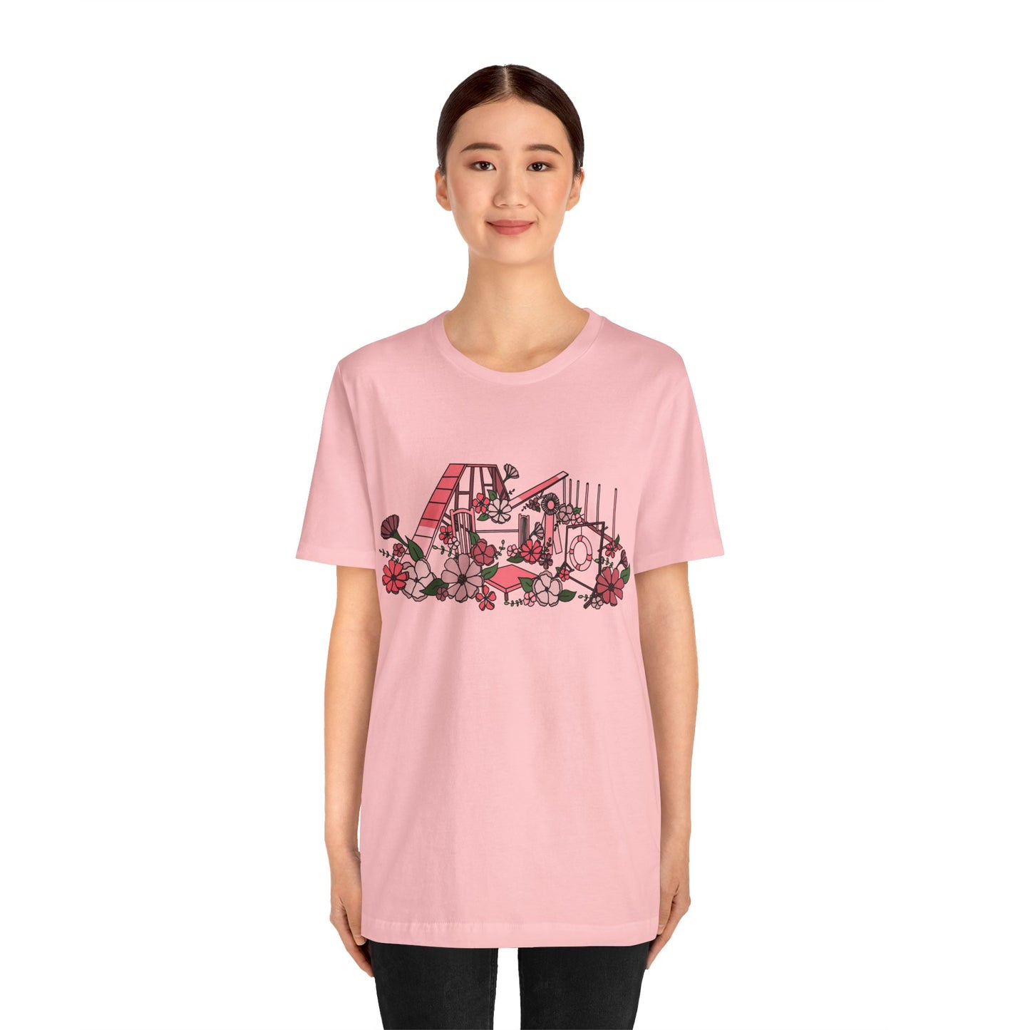 Dog Agility Floral Equipment Print Bella + Canvas Short Sleeve Tee