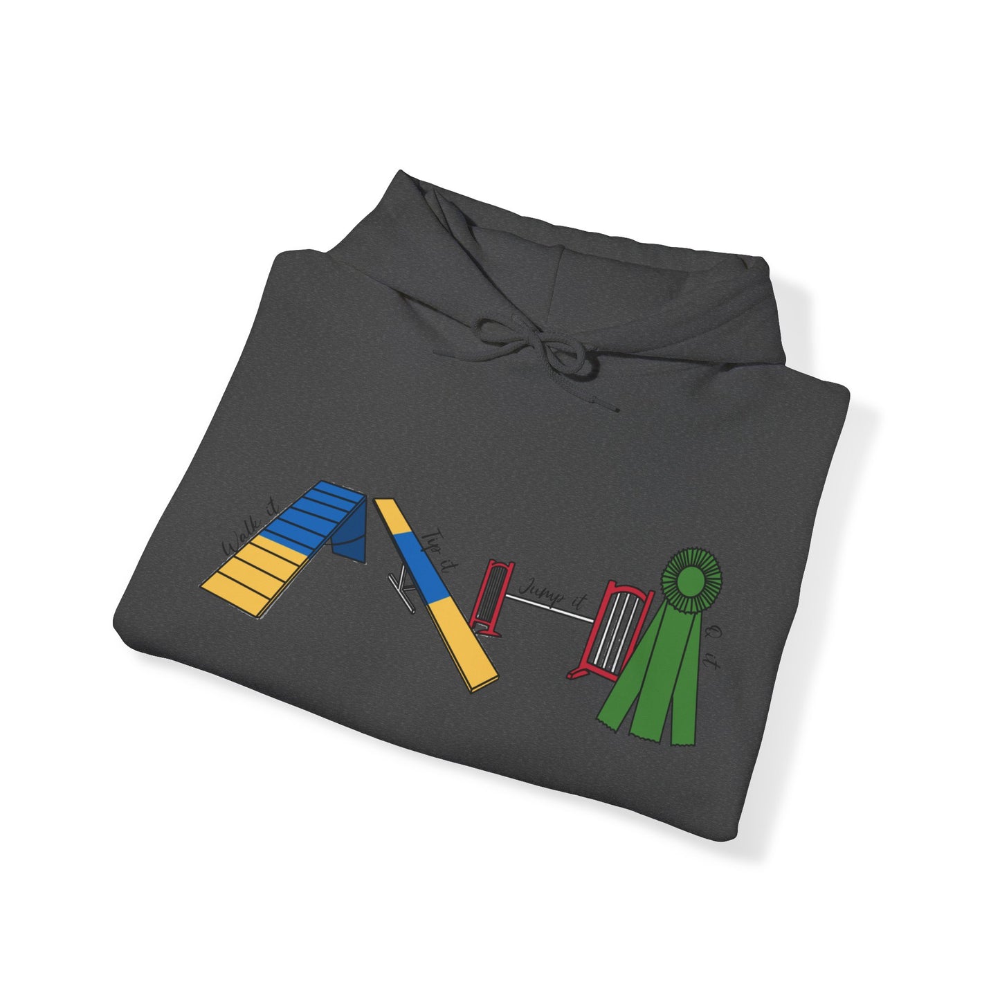 Agility Day - Walk it, Tip it, Jump it, Q it! - Unisex Heavy Blend Hooded Sweatshirt