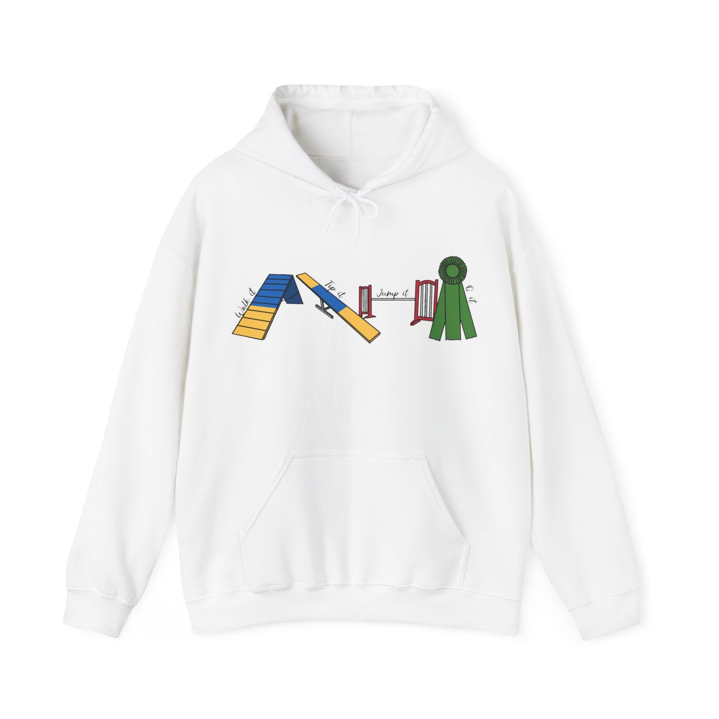 Agility Day - Walk it, Tip it, Jump it, Q it! - Unisex Heavy Blend Hooded Sweatshirt