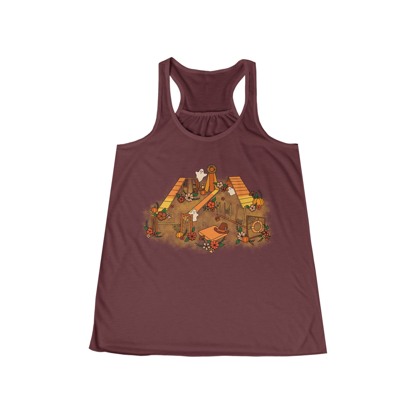 Candy Corn Agility Equipment Women's Flowy Racerback Tank