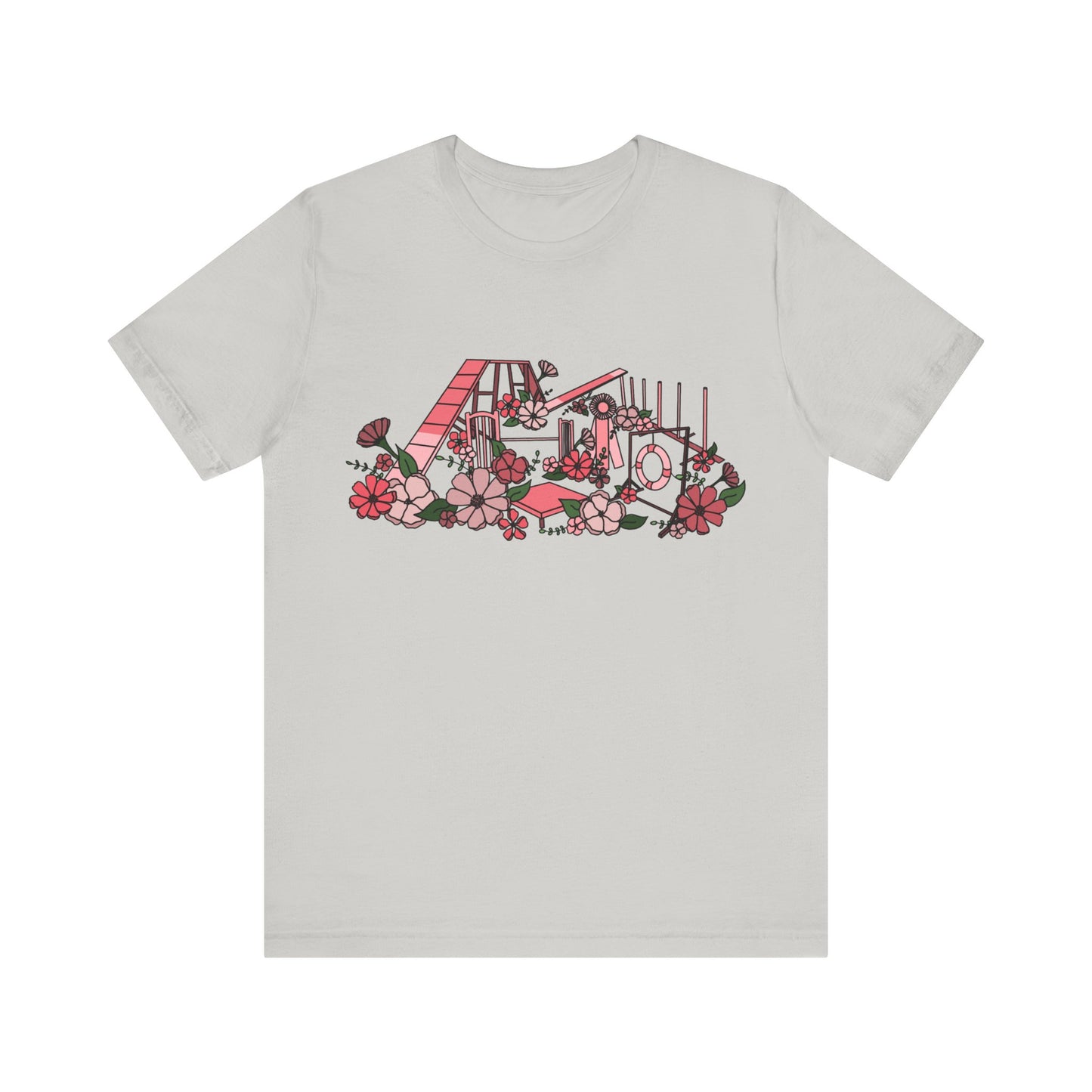 Dog Agility Floral Equipment Print Bella + Canvas Short Sleeve Tee