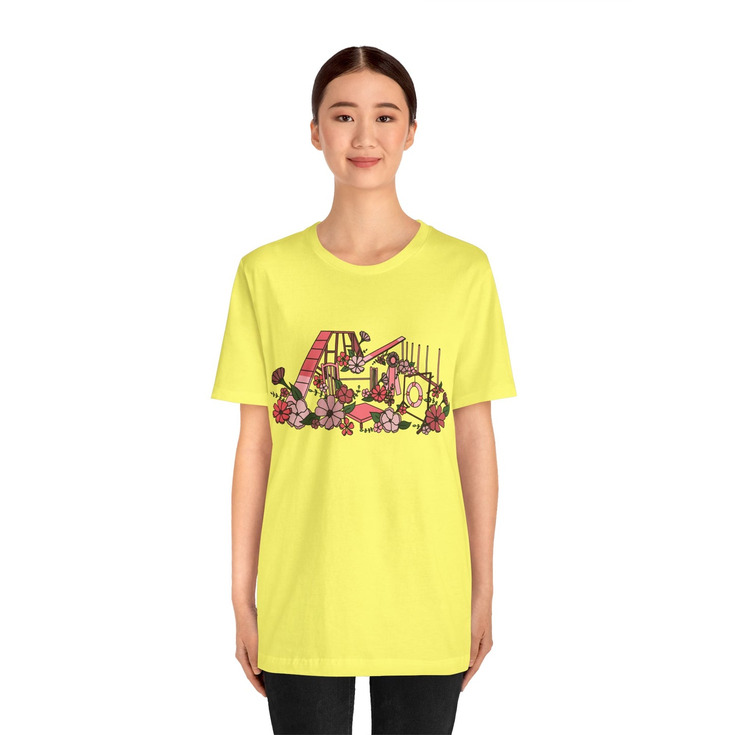 Dog Agility Floral Equipment Print Bella + Canvas Short Sleeve Tee