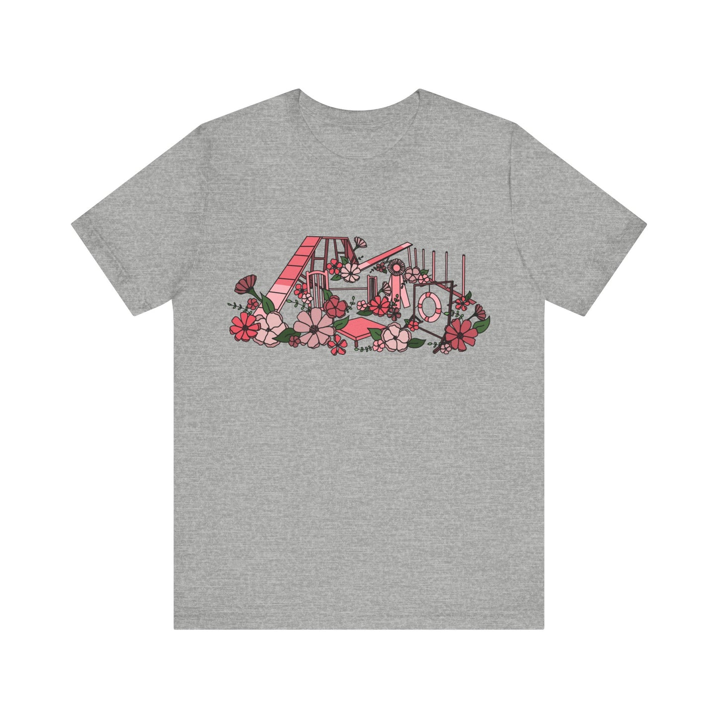 Dog Agility Floral Equipment Print Bella + Canvas Short Sleeve Tee