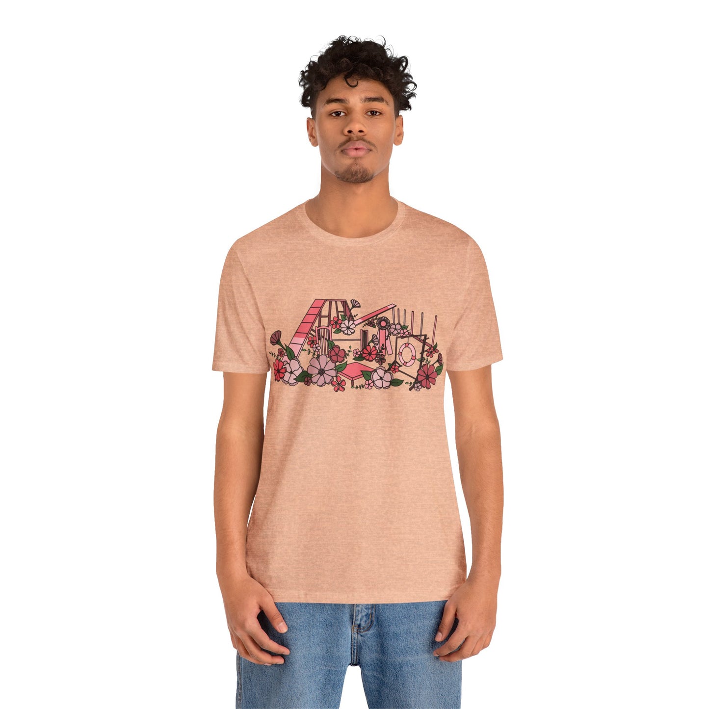 Dog Agility Floral Equipment Print Bella + Canvas Short Sleeve Tee
