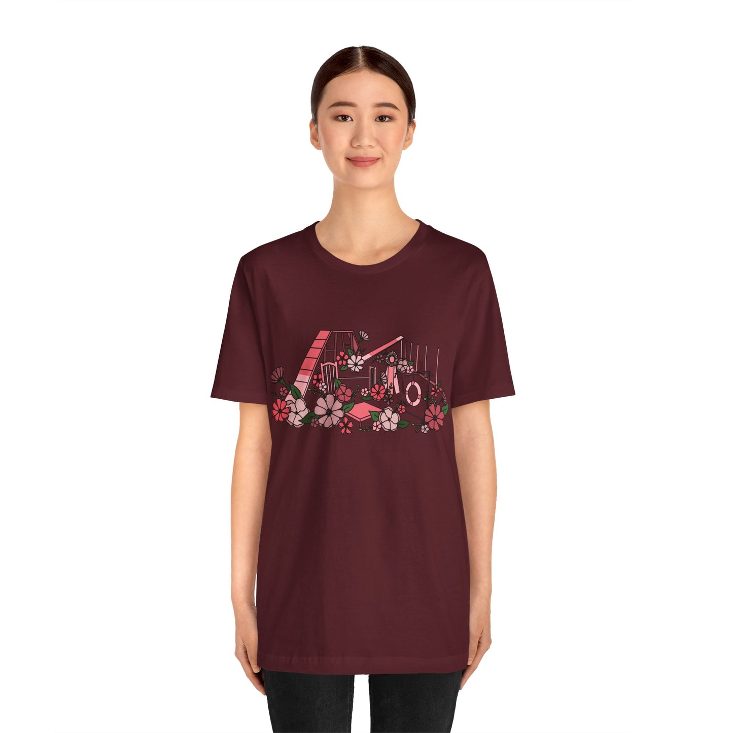 Dog Agility Floral Equipment Print Bella + Canvas Short Sleeve Tee