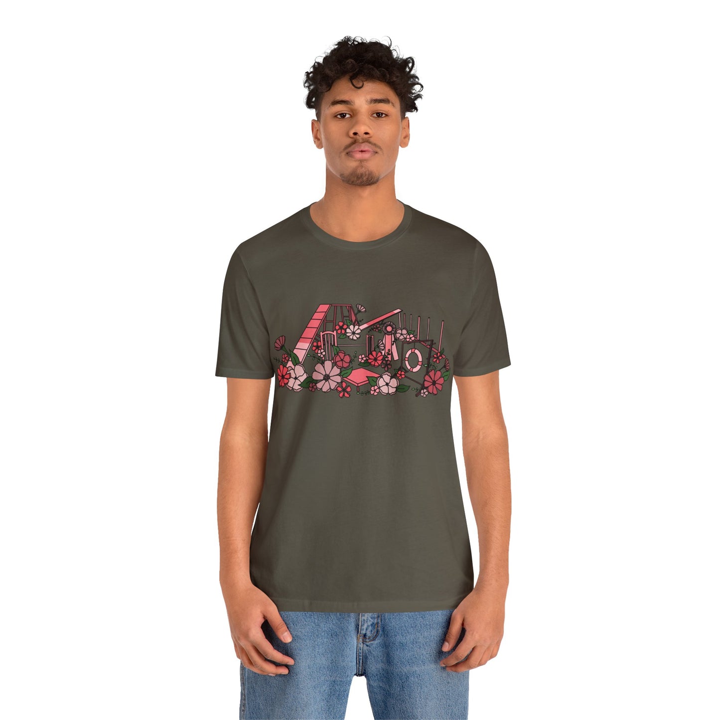 Dog Agility Floral Equipment Print Bella + Canvas Short Sleeve Tee
