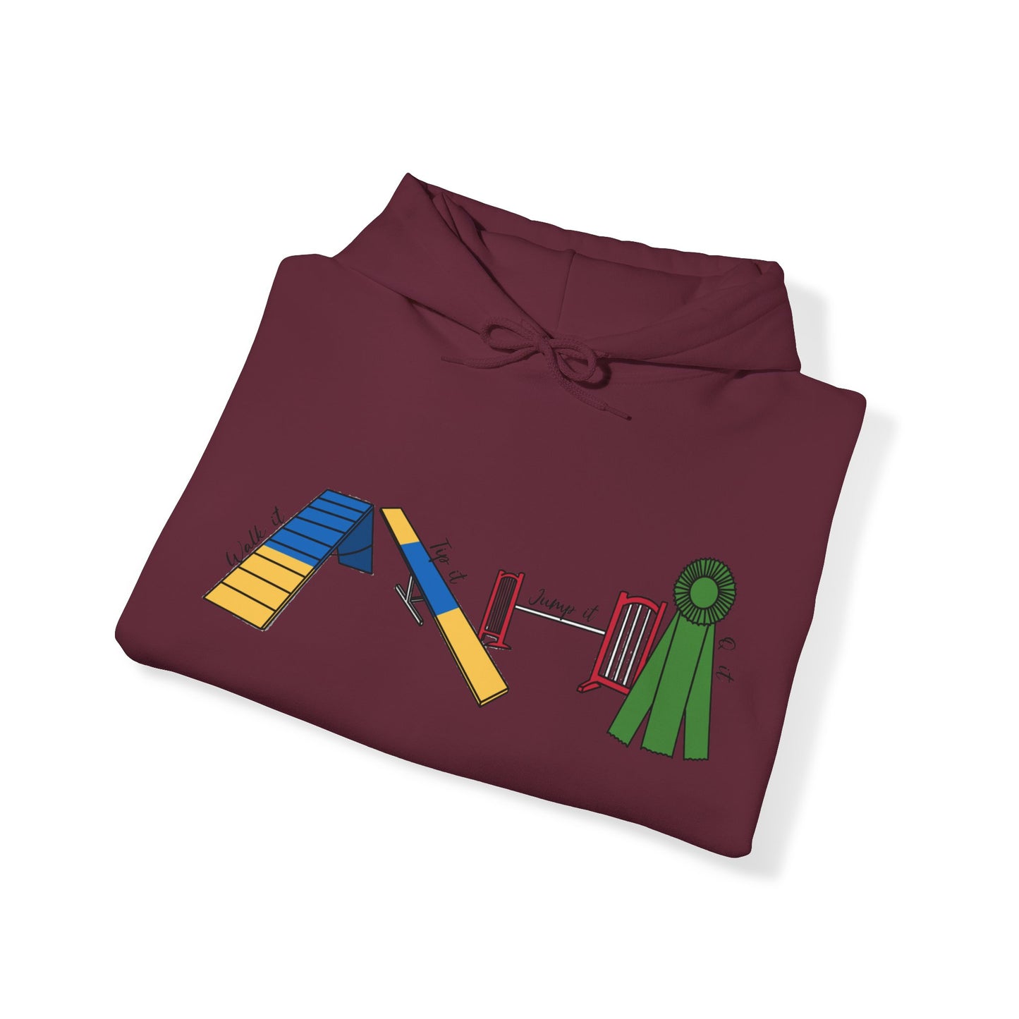 Agility Day - Walk it, Tip it, Jump it, Q it! - Unisex Heavy Blend Hooded Sweatshirt