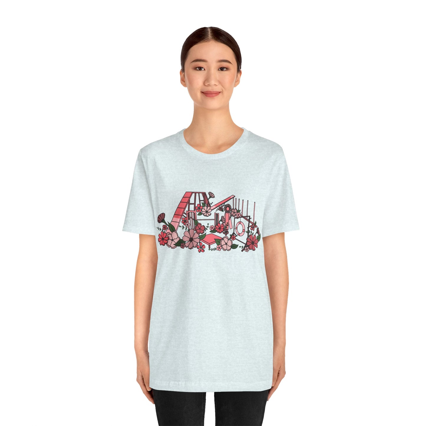 Dog Agility Floral Equipment Print Bella + Canvas Short Sleeve Tee