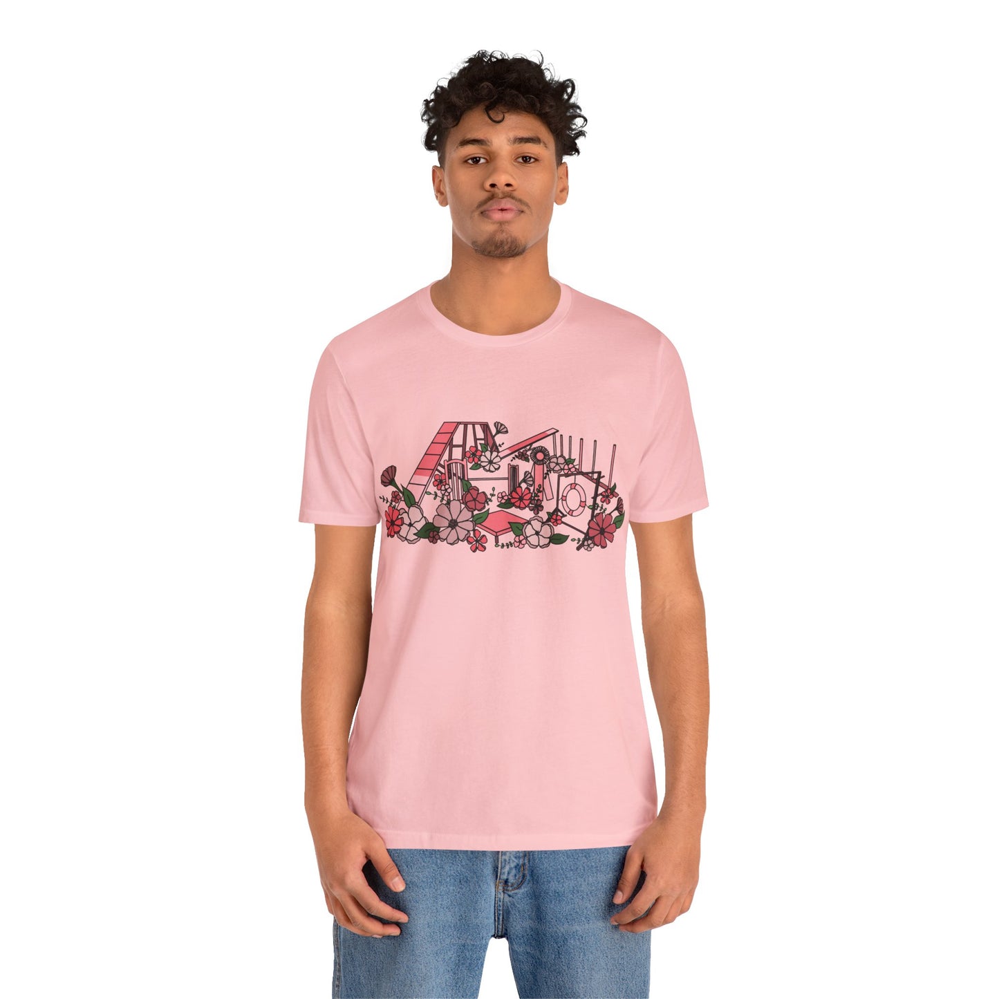 Dog Agility Floral Equipment Print Bella + Canvas Short Sleeve Tee