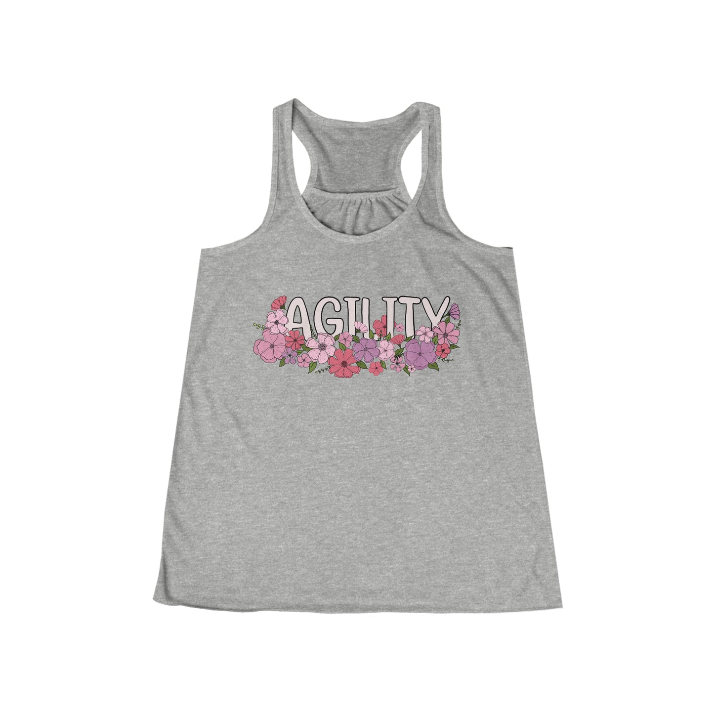 Dog Agility Floral Women's Flowy Racerback Tank