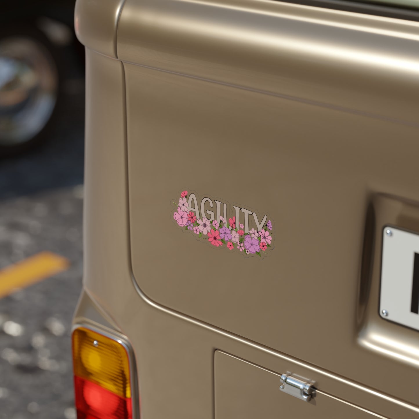 Dog Agility Floral Transparent Outdoor Stickers, Die-Cut, 1pcs
