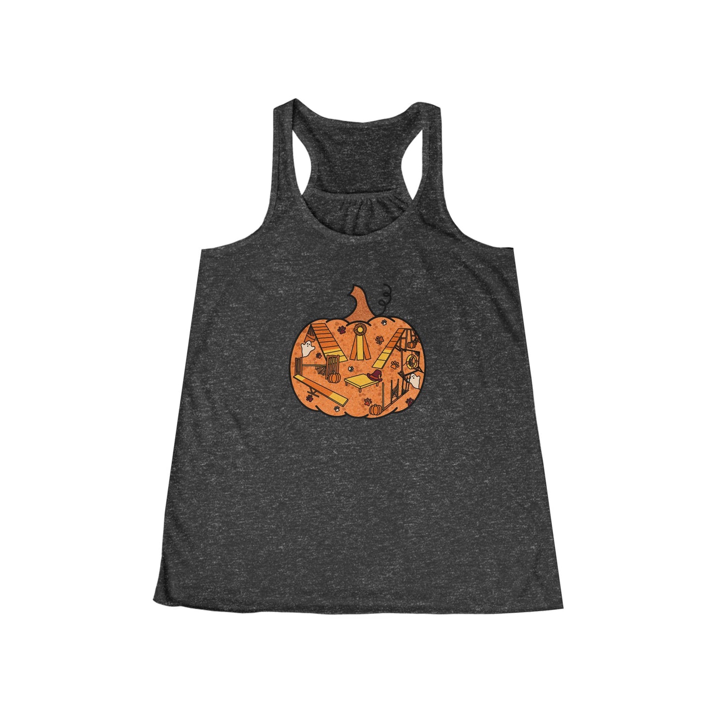 Agility Candy Corn Pumpkin Women's Flowy Racerback Tank