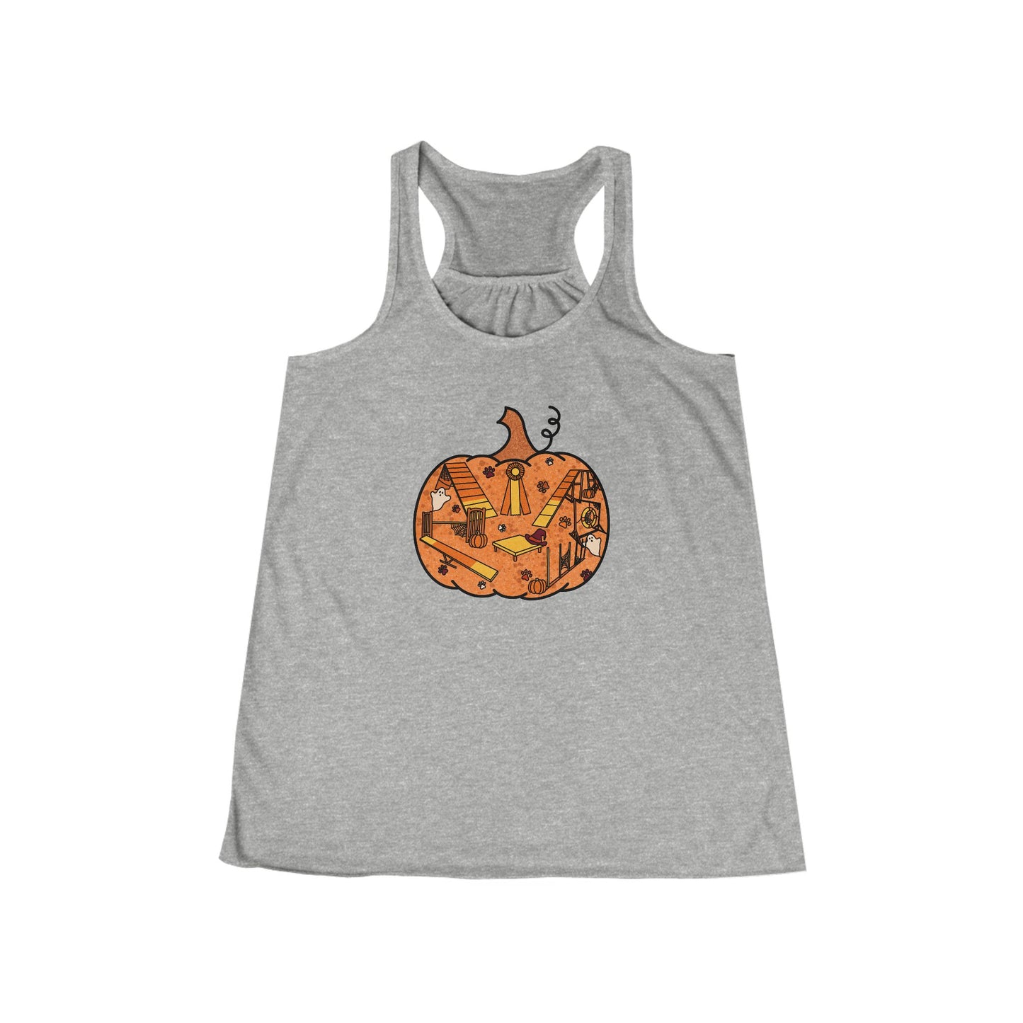 Agility Candy Corn Pumpkin Women's Flowy Racerback Tank