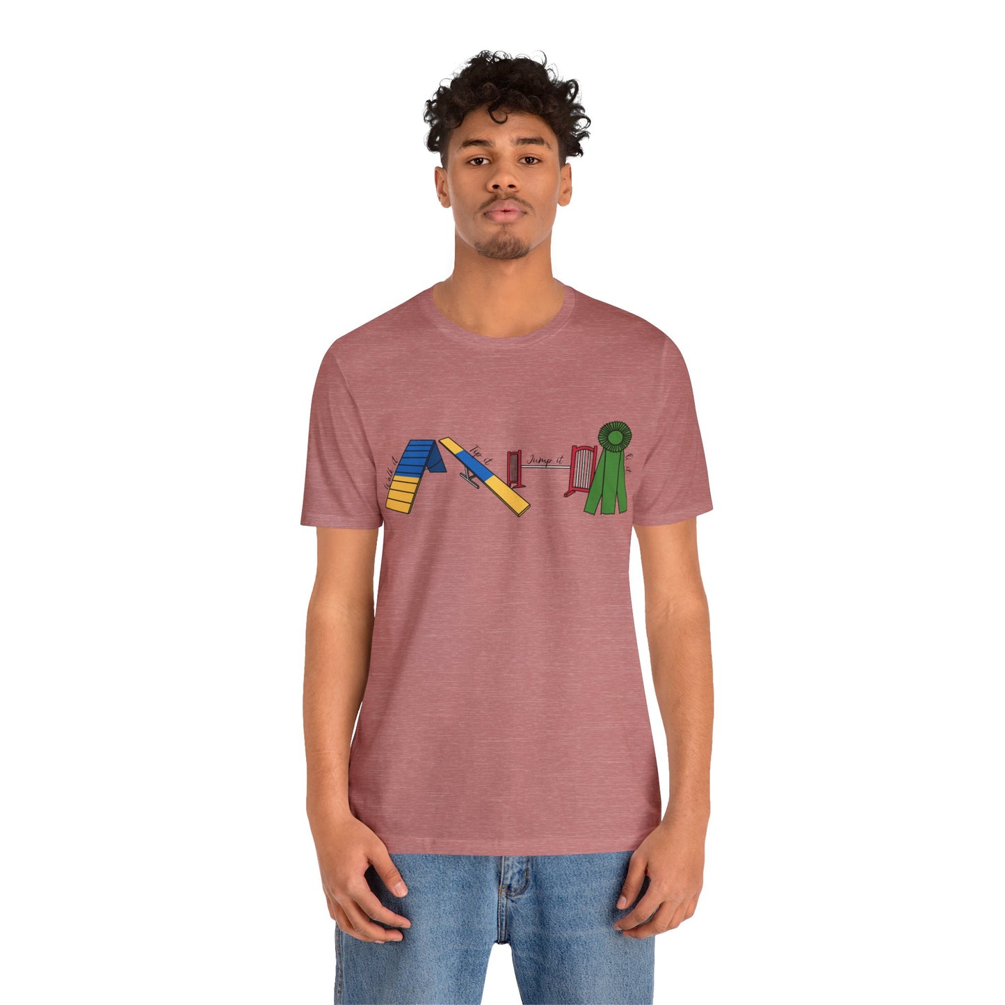 Dog Agility Day - Walk it, Tip it, Jump it, Q it - Print Bella + Canvas Short Sleeve Tee