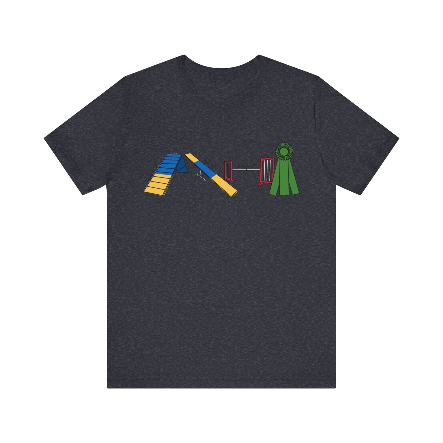 Dog Agility Day - Walk it, Tip it, Jump it, Q it - Print Bella + Canvas Short Sleeve Tee